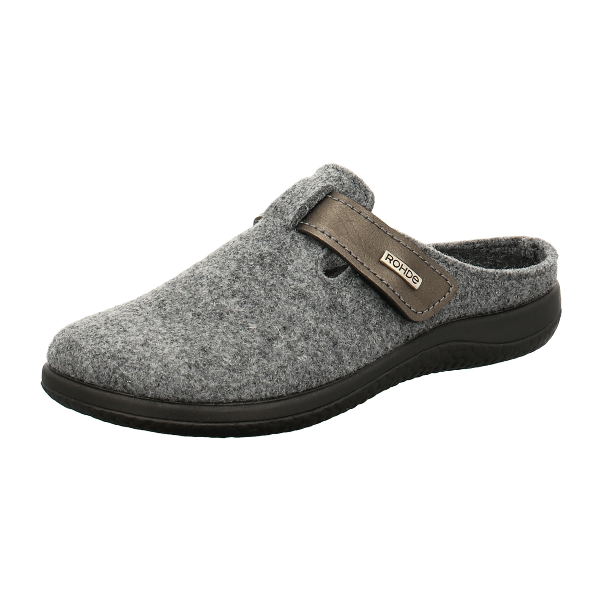 Rohde Gray Women's Slippers with Removable Insole and Velcro Closure