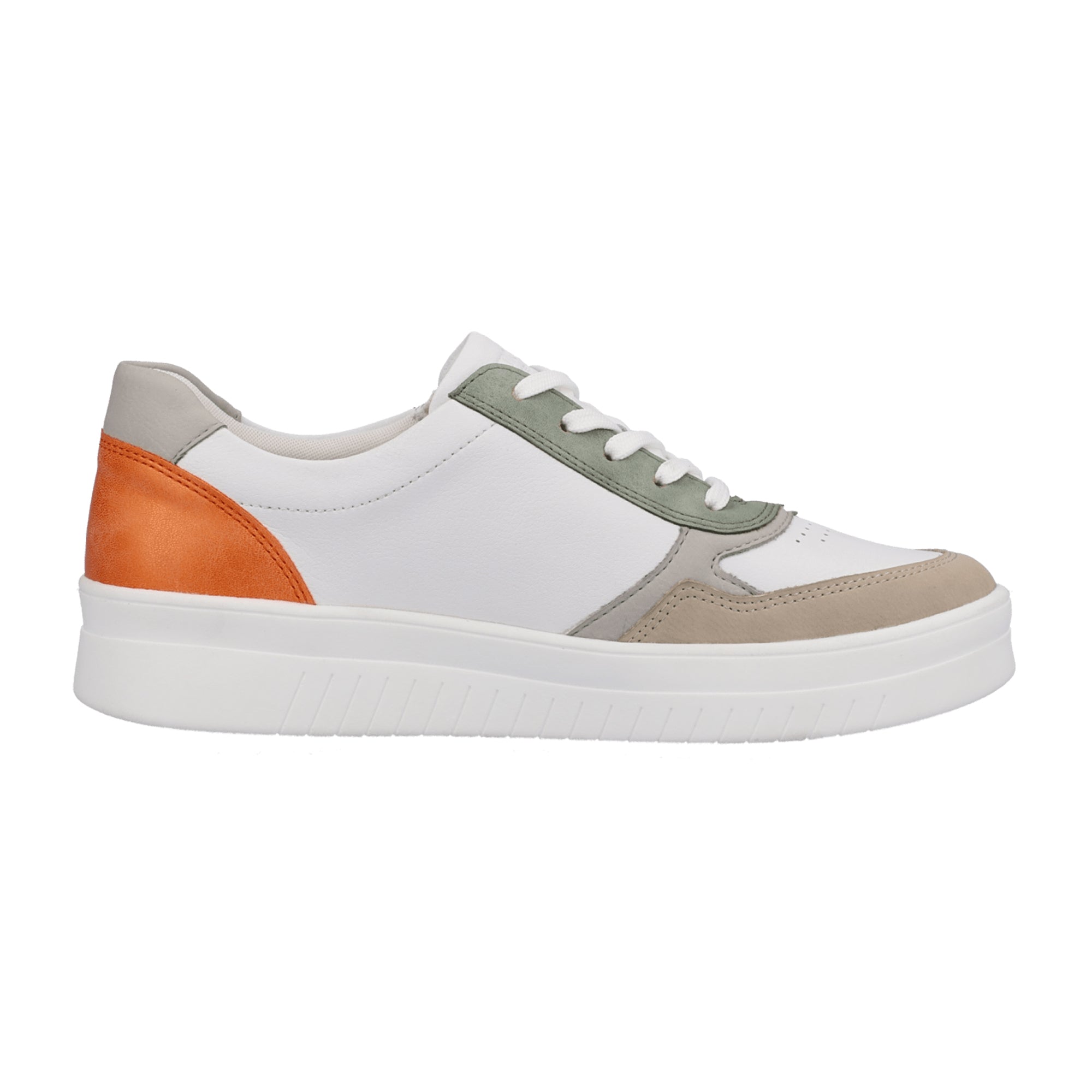 Remonte Women's Green Sneakers with Zip and Laces, Lightweight Comfort Shoes