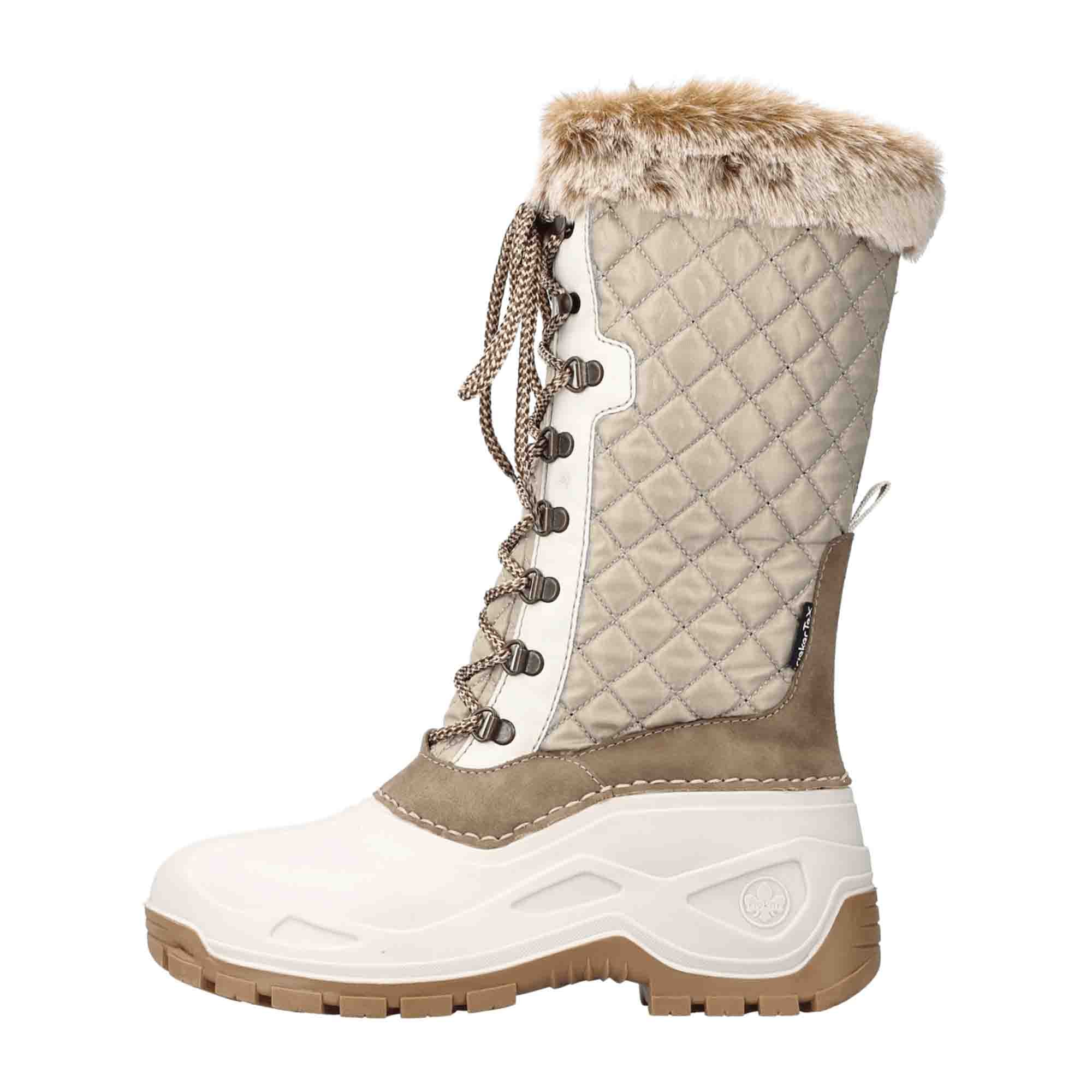 Rieker Beige Women's Boots P944200 Comfortable Warm Lined Fall Winter Style
