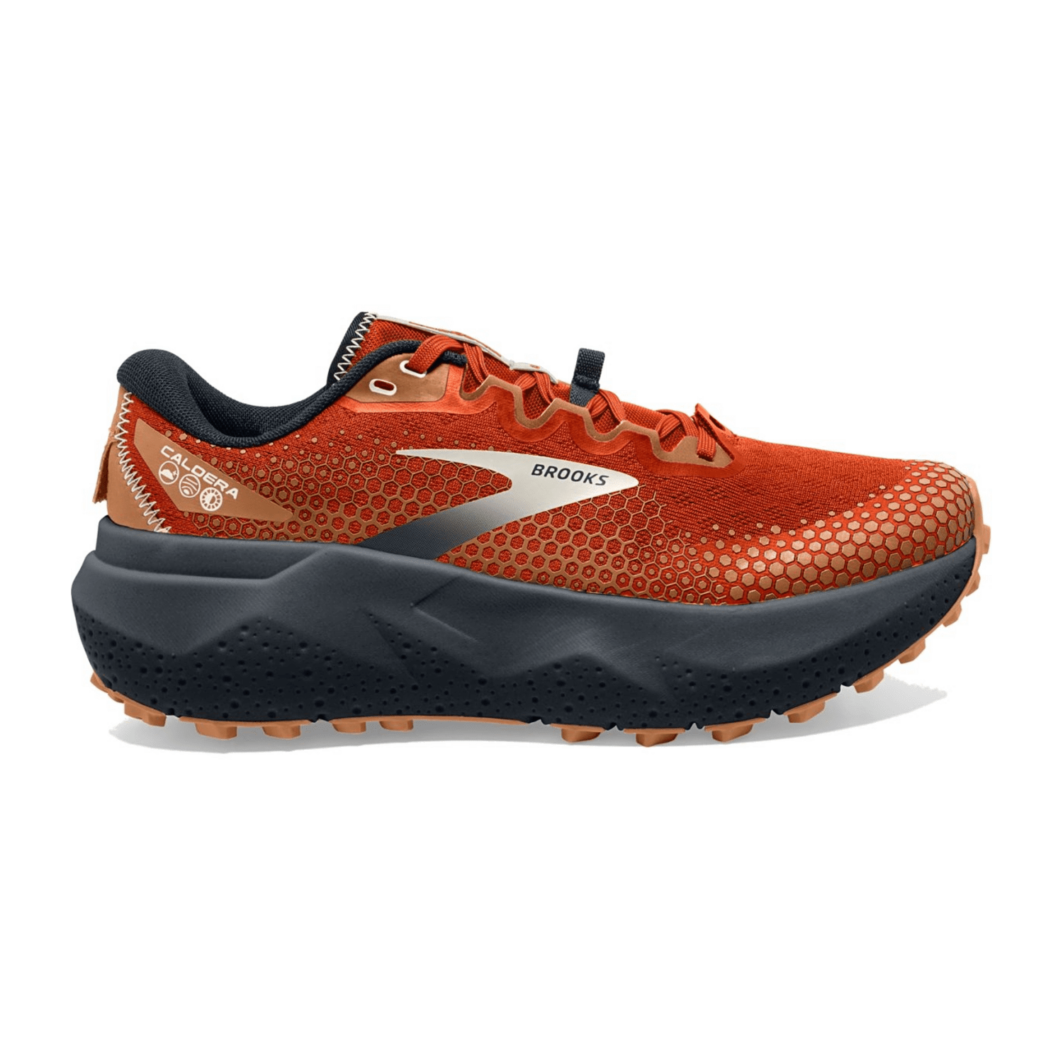 Brooks Men's Caldera 6 Trail Running Shoes in Rooibos/Cookie/Pecoat - Synthetic and Rubber