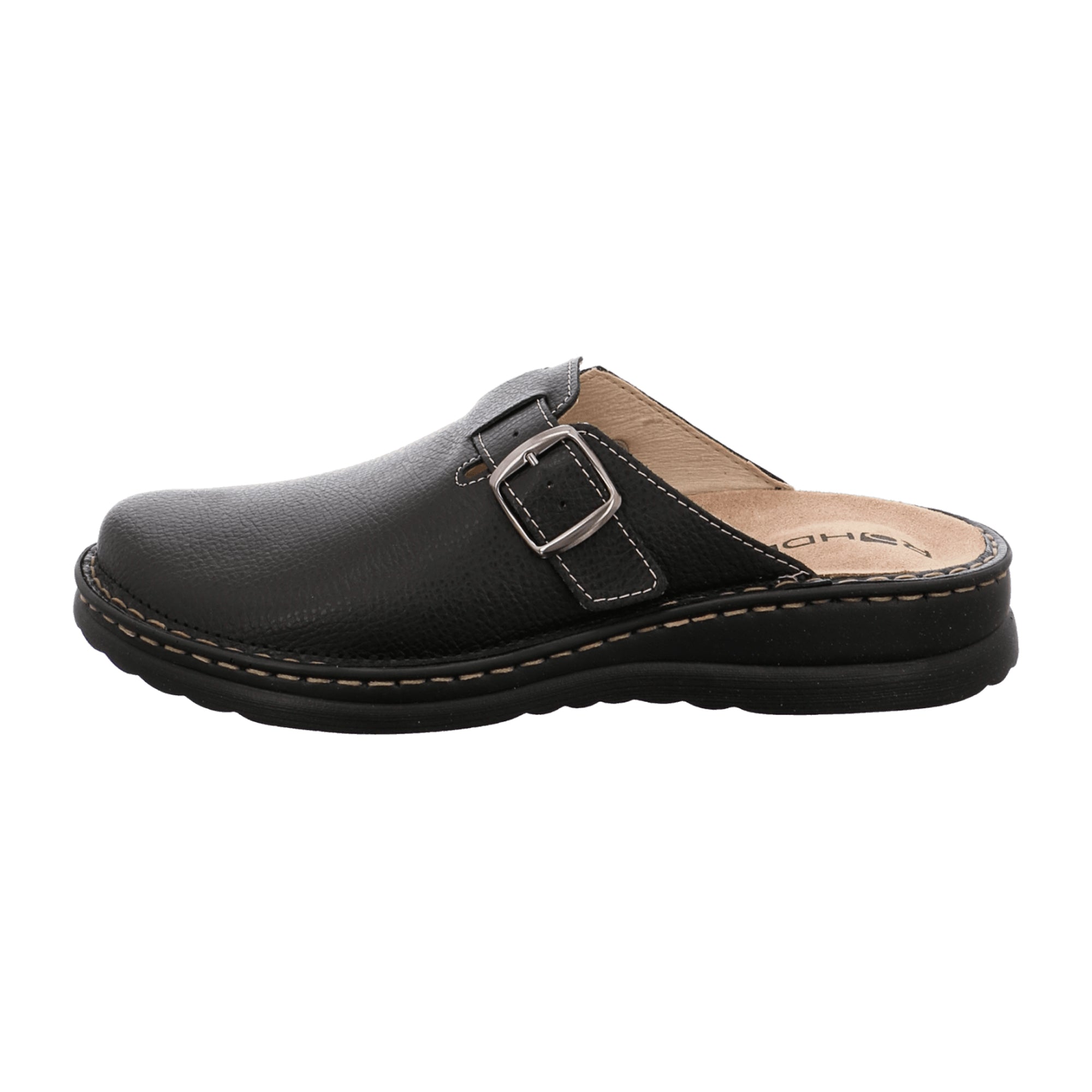 Rohde Men's Black Leather Shoes with Removable Insole and Lace-Up Closure