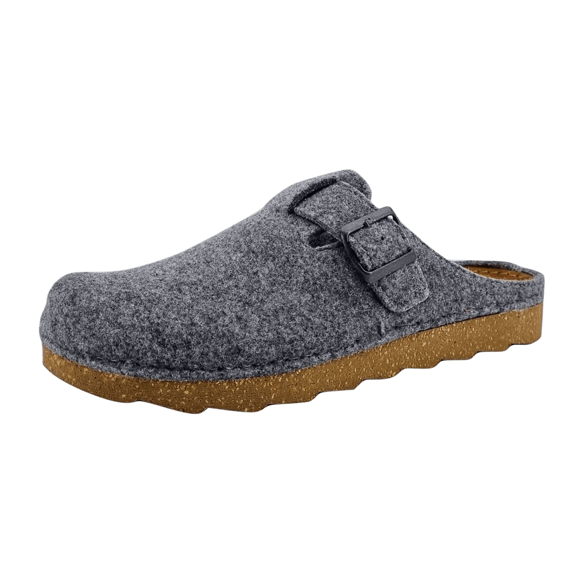 Rohde Mens Gray Felt Slippers Autumn Winter Slip-On Normal Width Round Toe