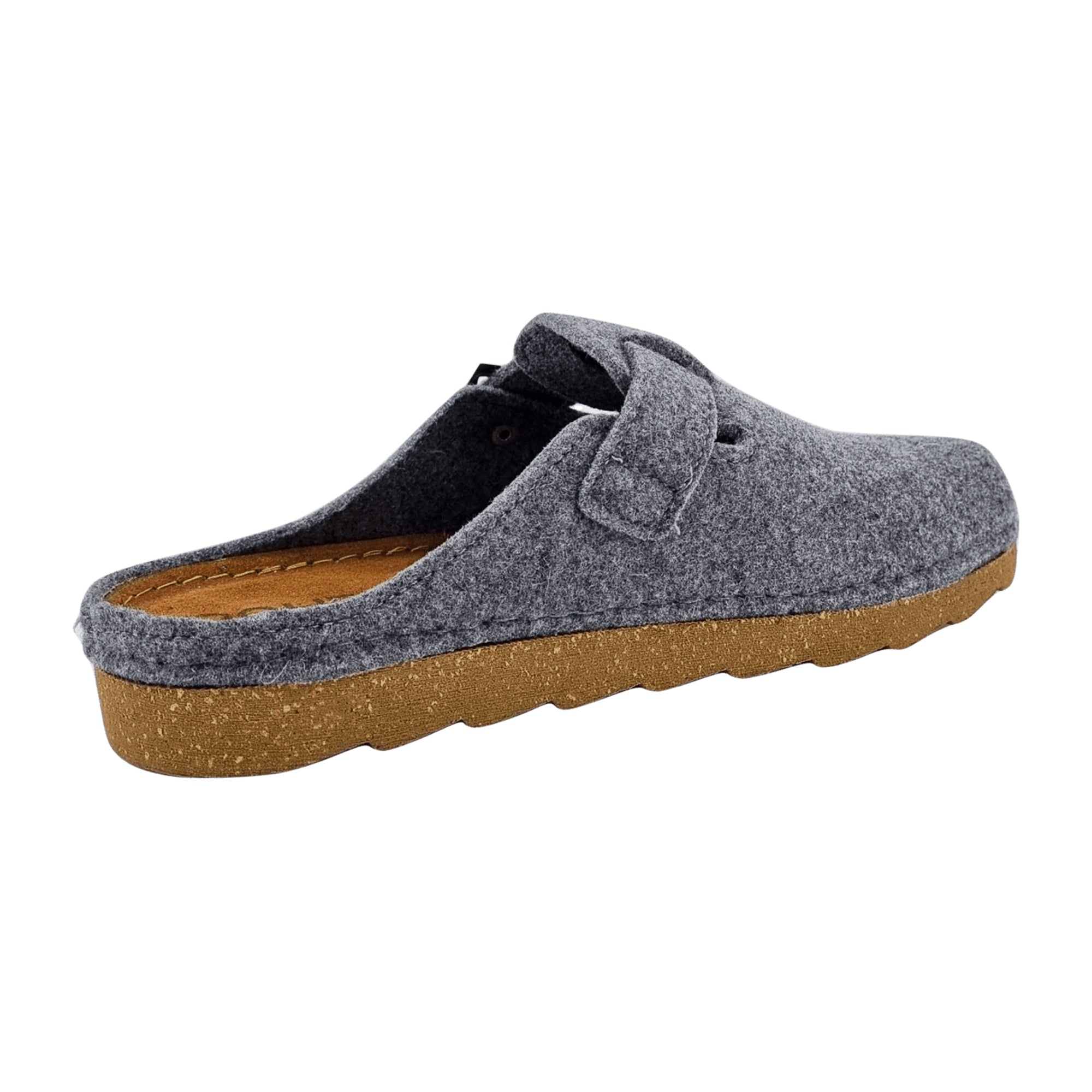 Rohde Mens Gray Felt Slippers Autumn Winter Slip-On Normal Width Round Toe