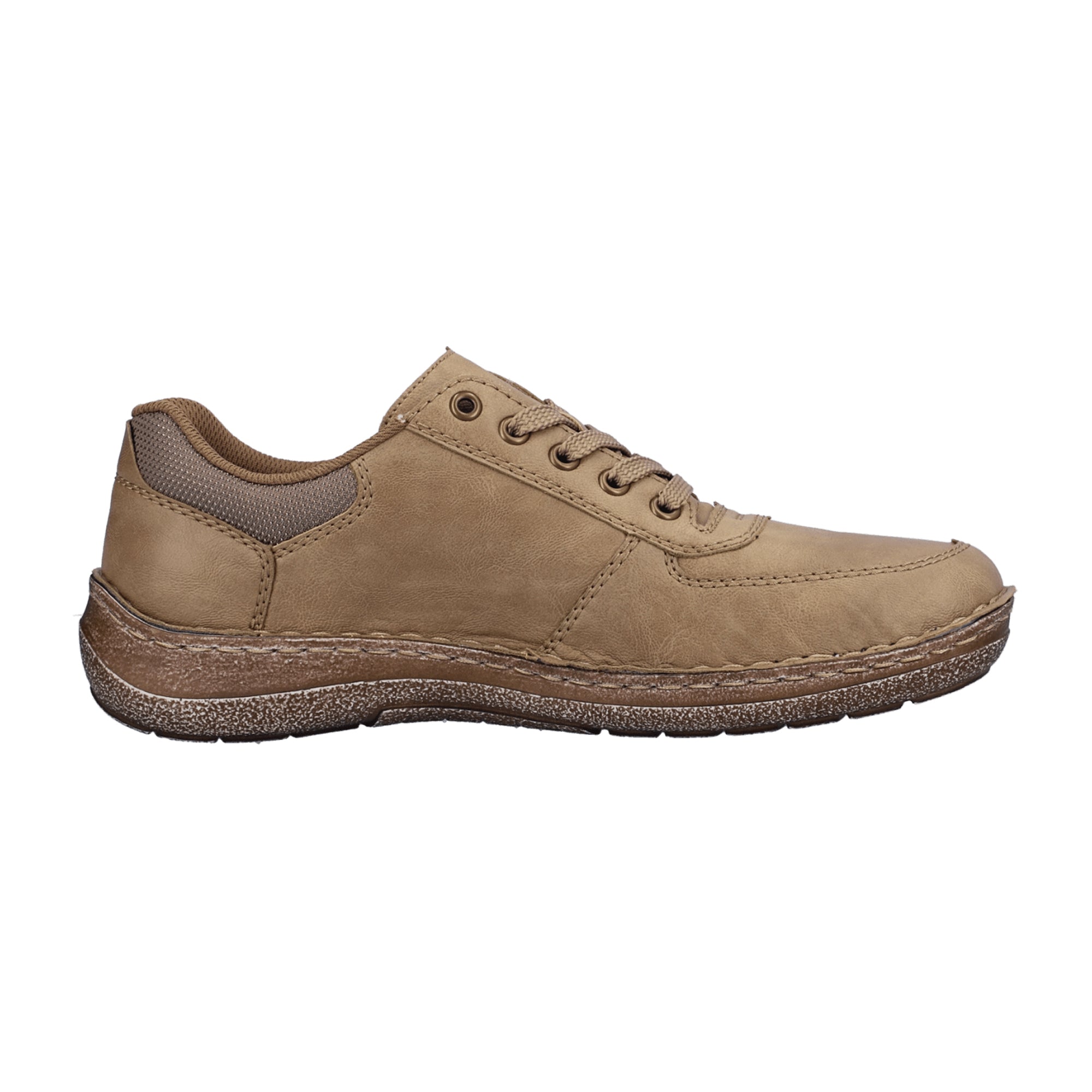 Rieker Beige Men's Lace-Up Shoes with Zipper and Cushioned Sole