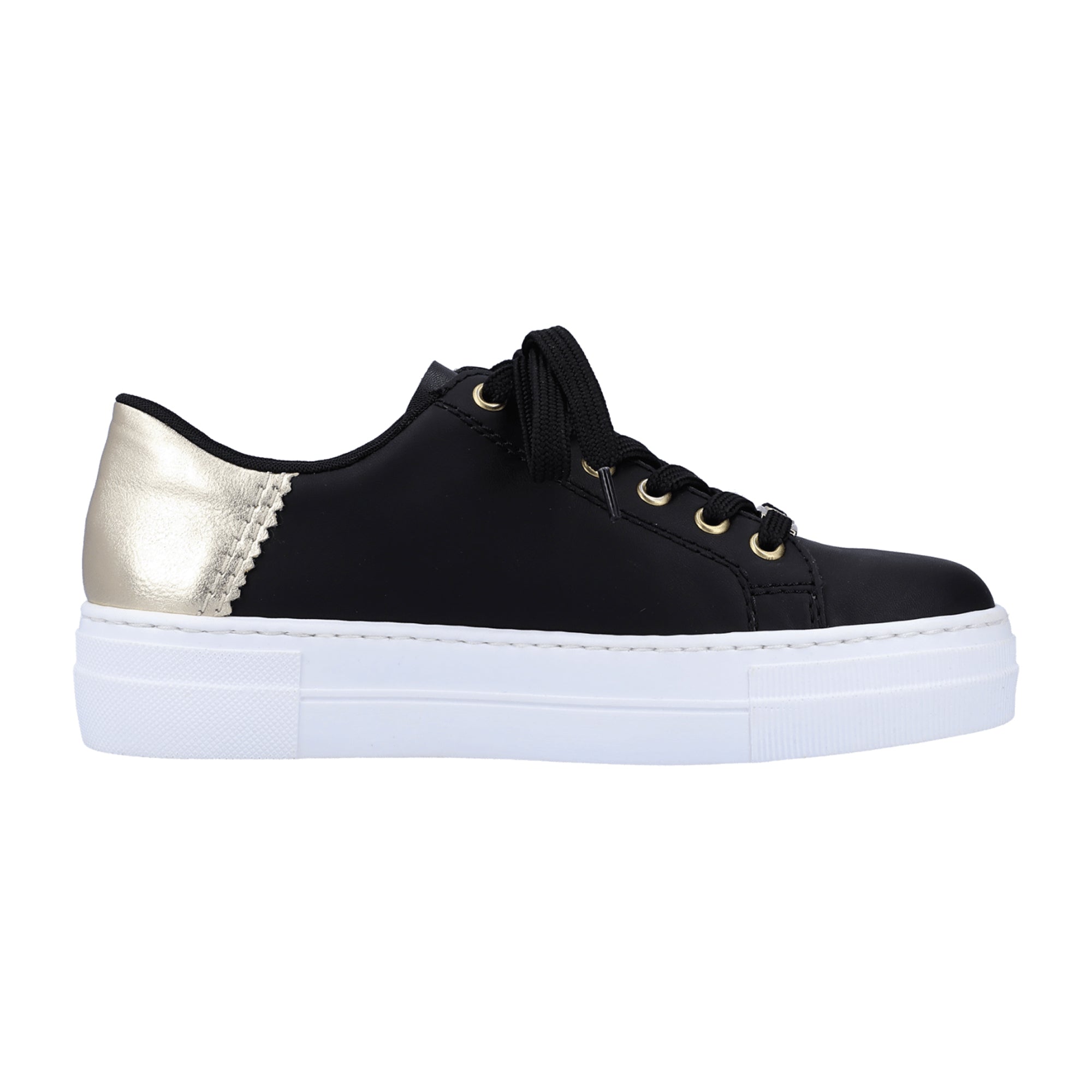 Rieker Women's Black Sneakers Comfortable Synthetic Leather Lightweight Soles - Bartel-Shop