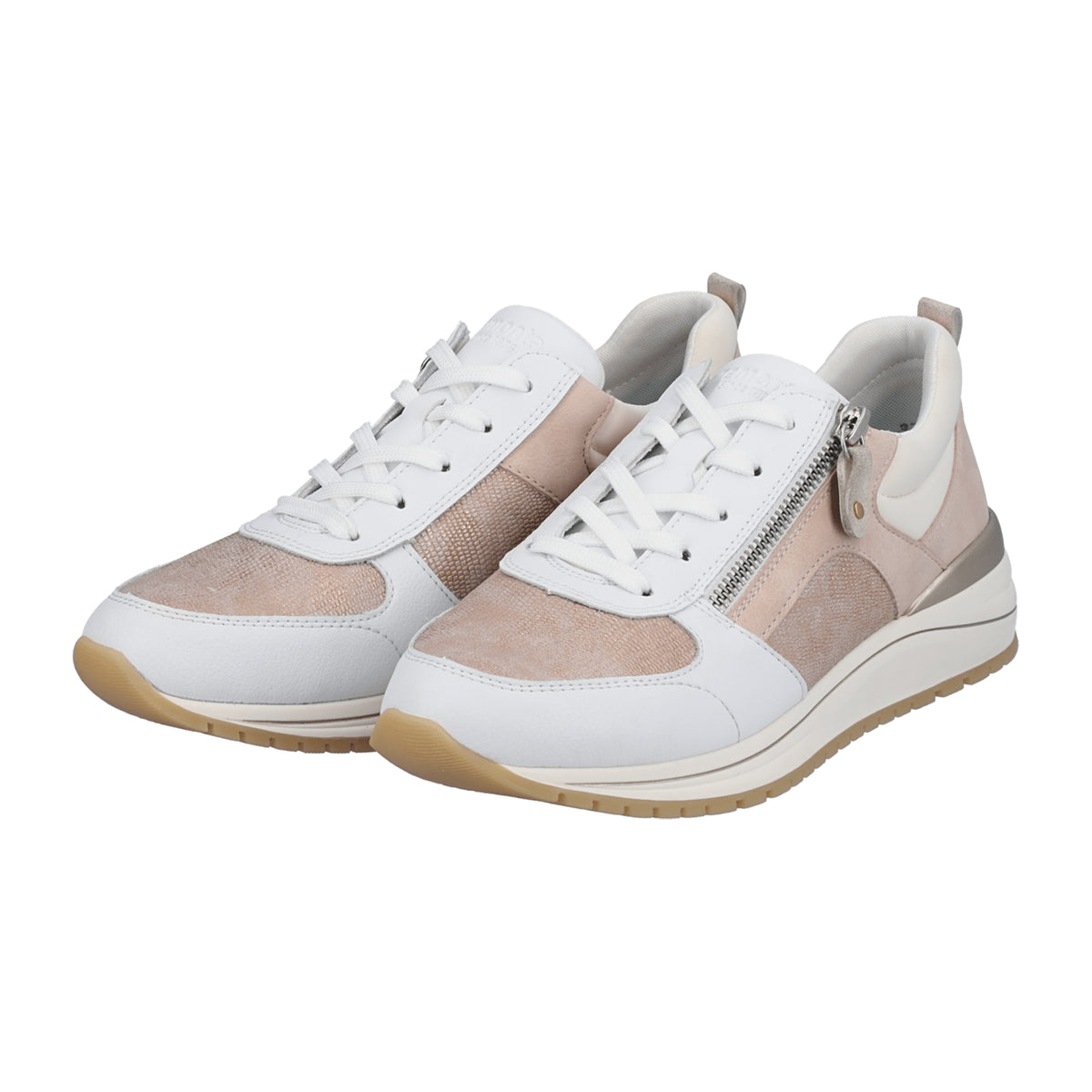 Remonte Pink Sneakers for Women with Zip and Soft Insole