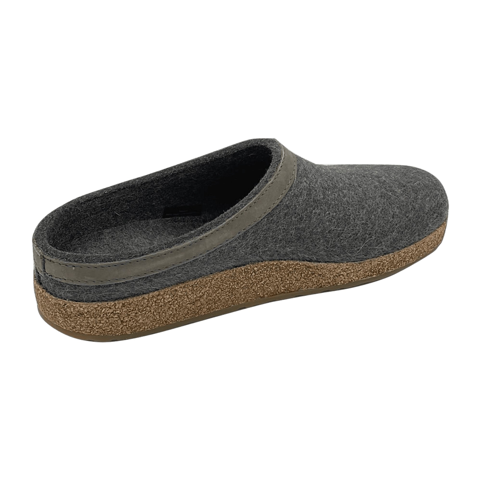 Haflinger 713001 Men's Comfortable Wool Slippers, Grey