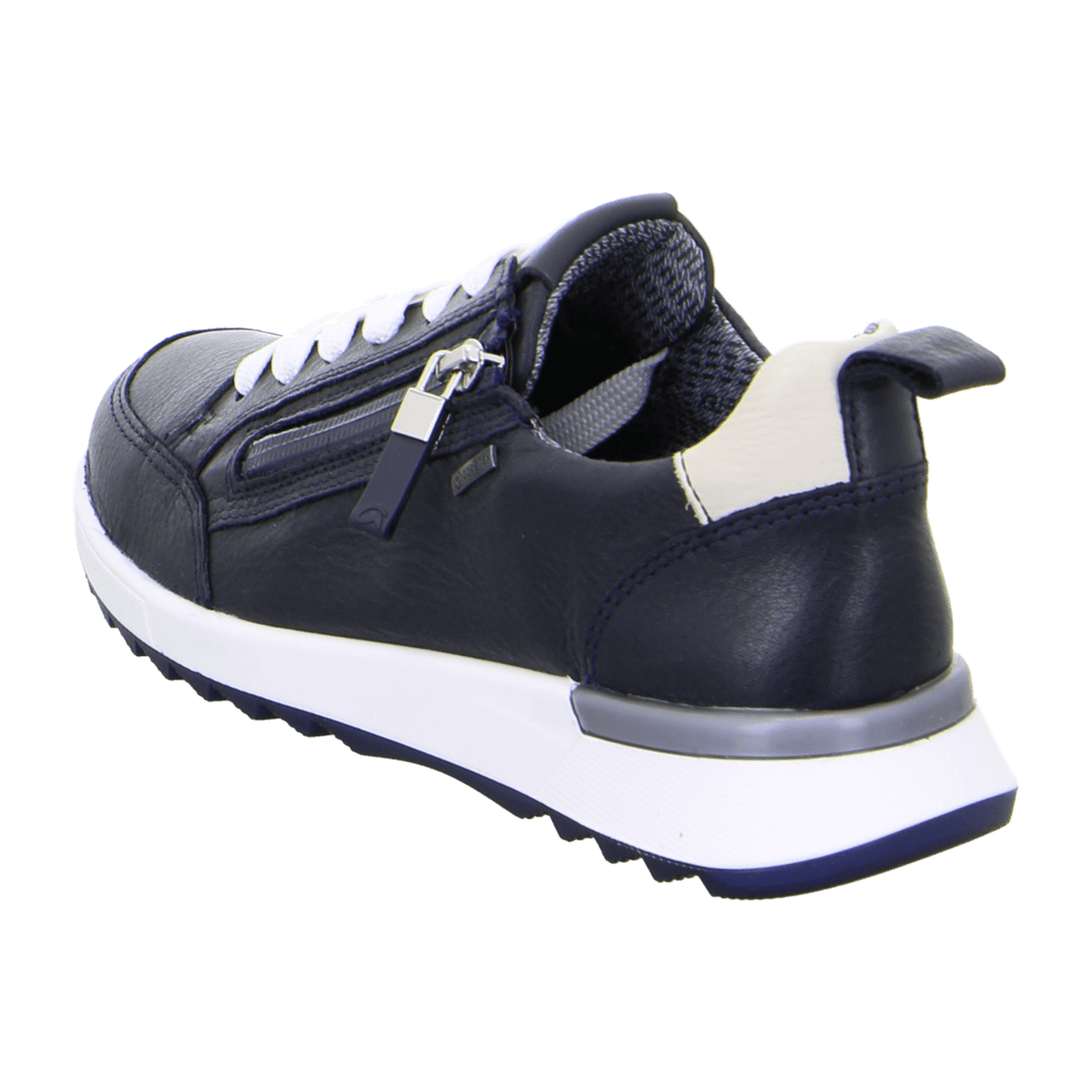 ARA VENICE Women's Sneakers in Blue, Smooth Leather with Lace-Up Closure and Round Toe