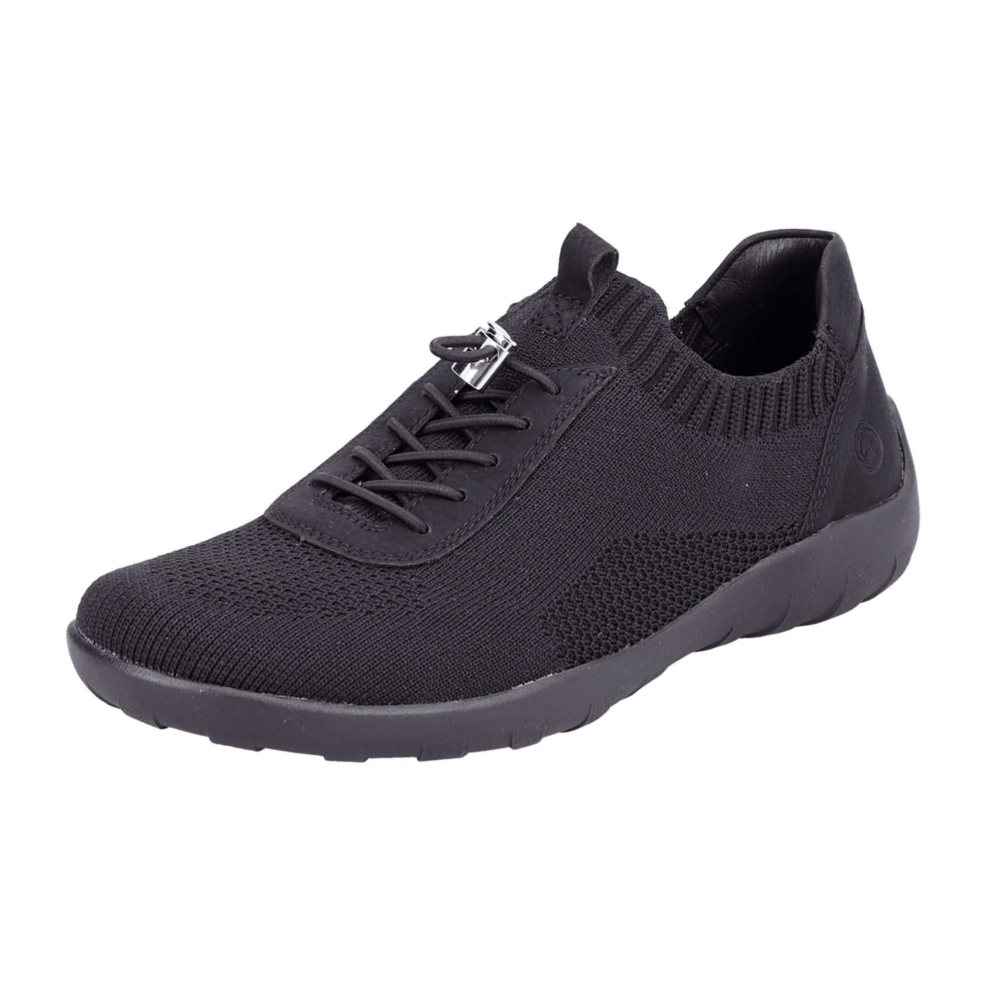 Remonte Women's Black Textile Slip-On Shoes with Soft Cushioning Sole