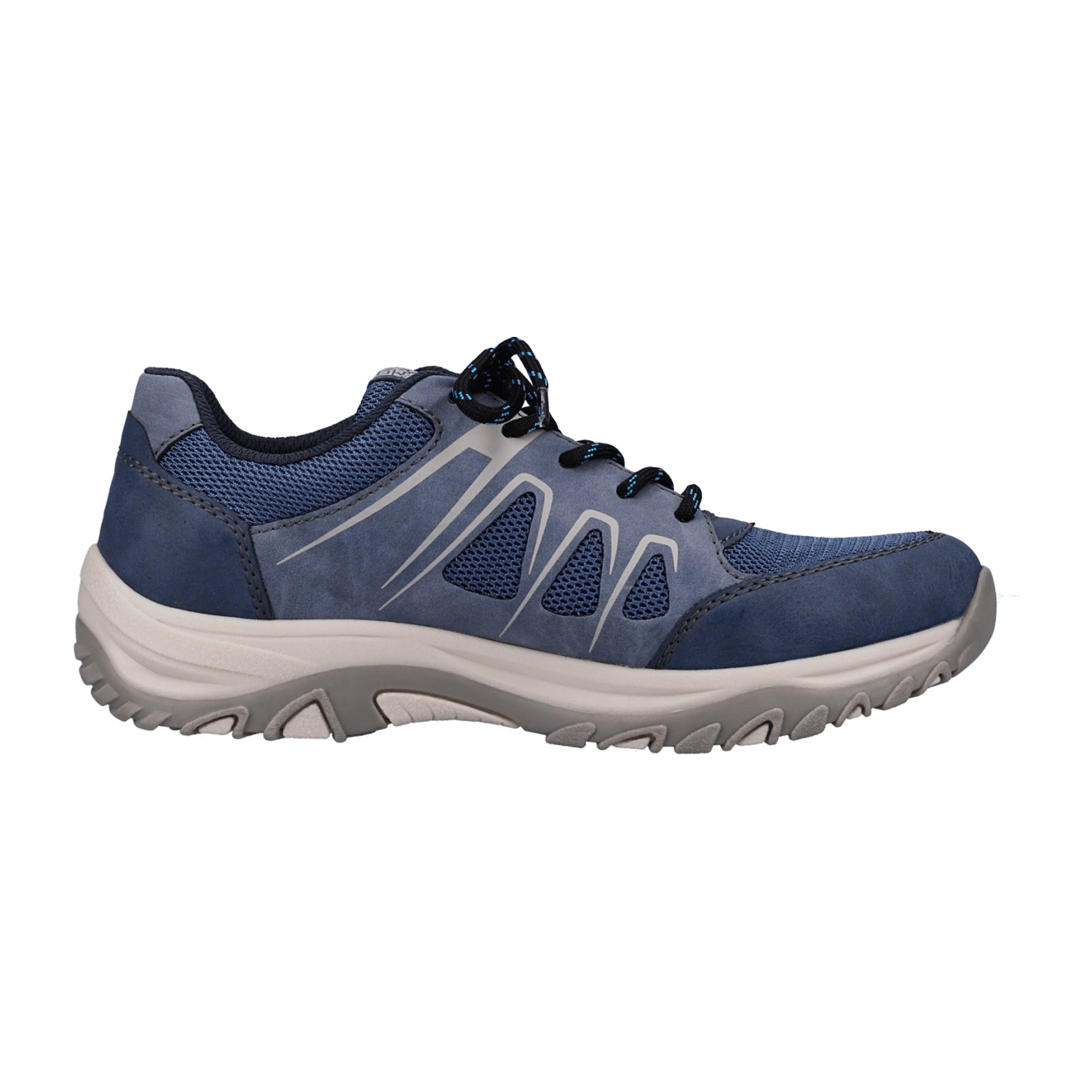 Rieker Women's Comfortable Blue Lace-Up Shoes with Soft Removable Insole