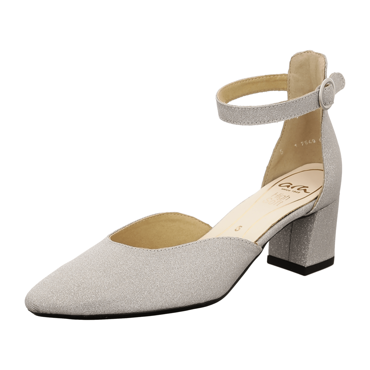 ARA Women's Pumps Pointed Toe Synthetic Leather Lining in Silver