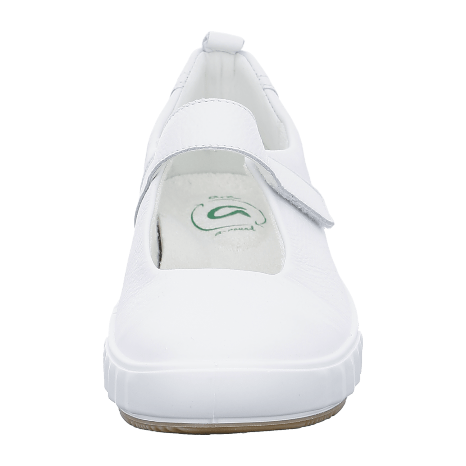 ARA Women's Slip-On Leather Loafers White Round Toe