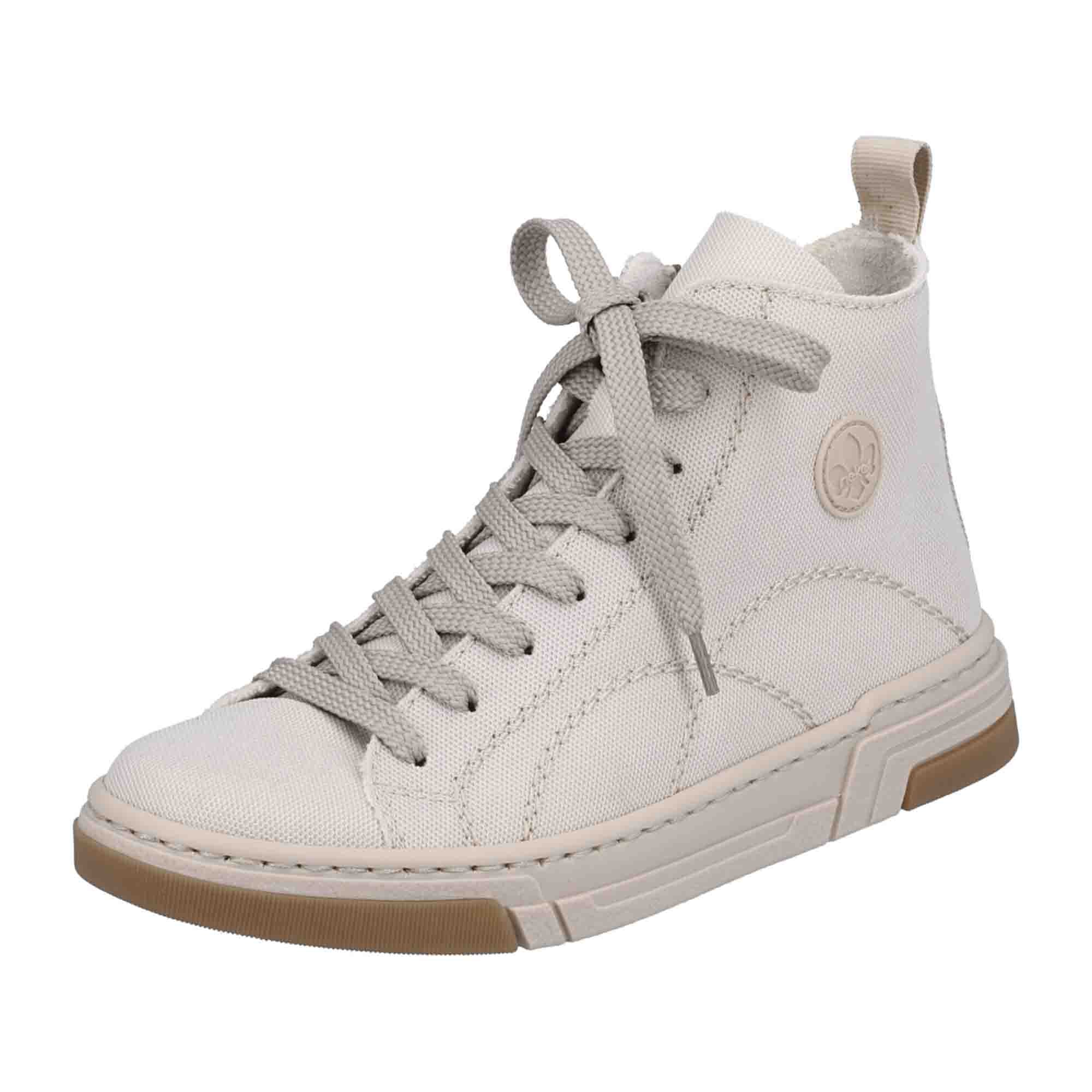 Rieker Levy White Women's Sneakers Comfortable Adjustable Lace-Up Shoes