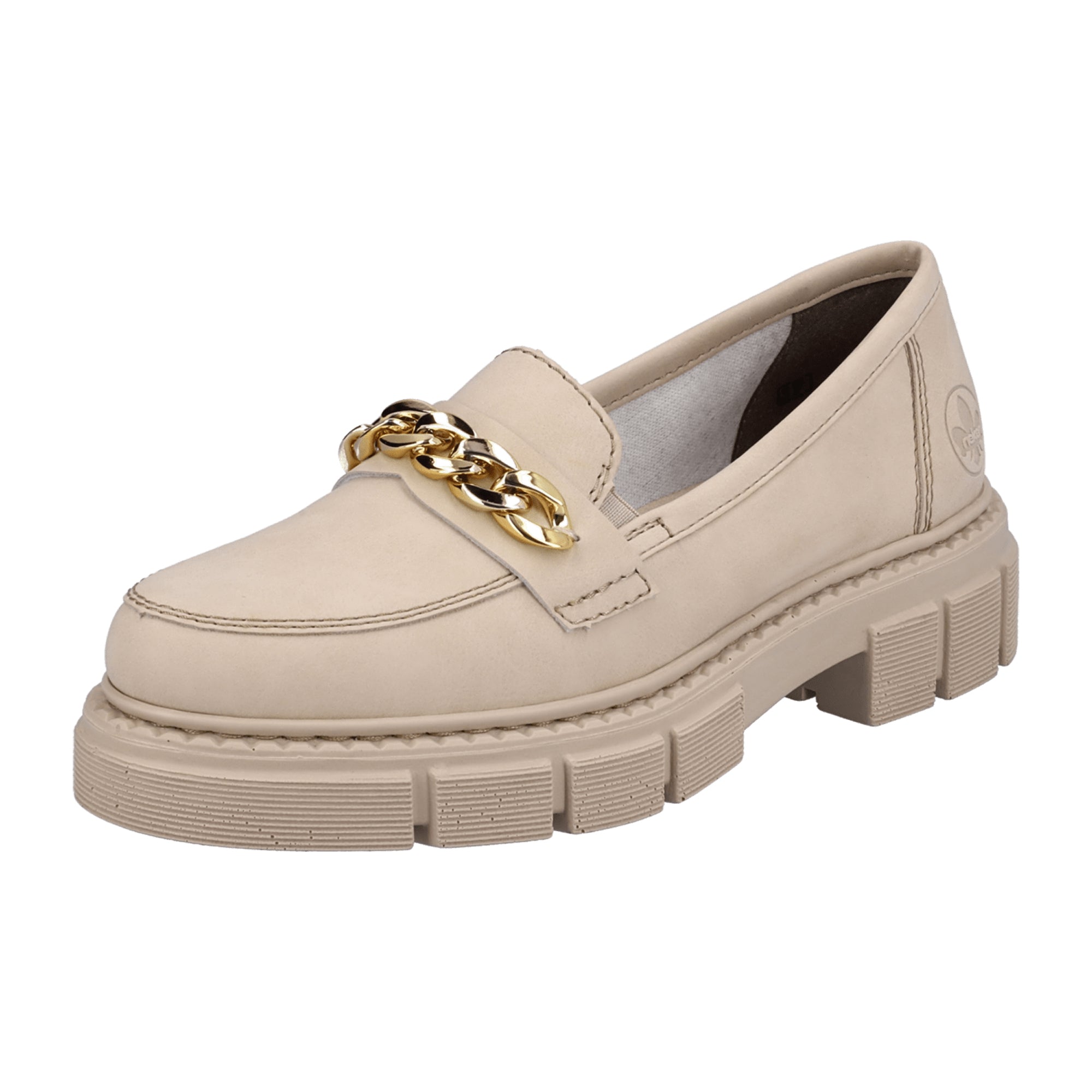 Rieker Beige Slip-On Loafers for Women Comfortable Lightweight Synthetic Shoes
