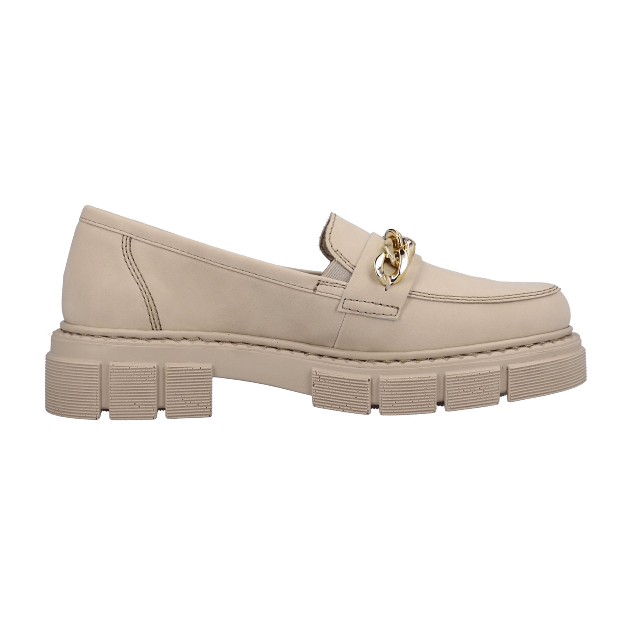 Rieker Beige Slip-On Loafers for Women Comfortable Lightweight Synthetic Shoes