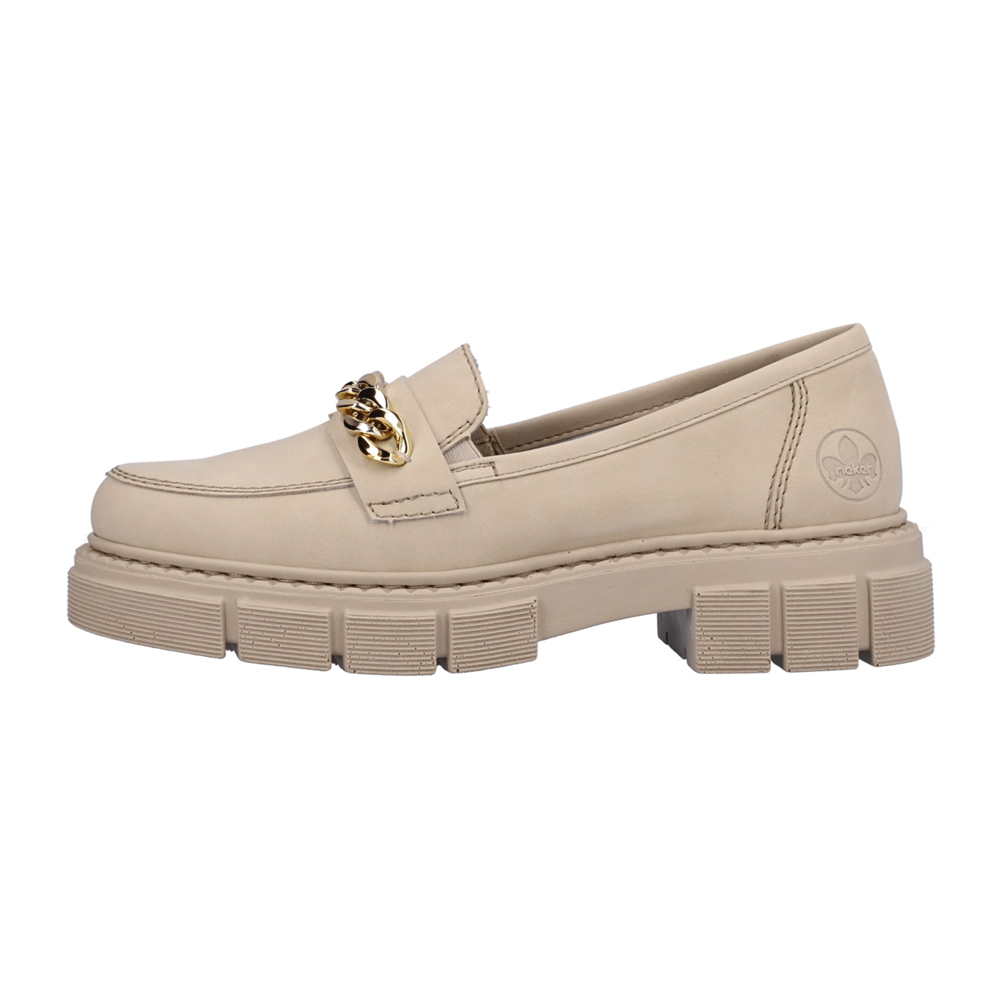 Rieker Beige Slip-On Loafers for Women Comfortable Lightweight Synthetic Shoes