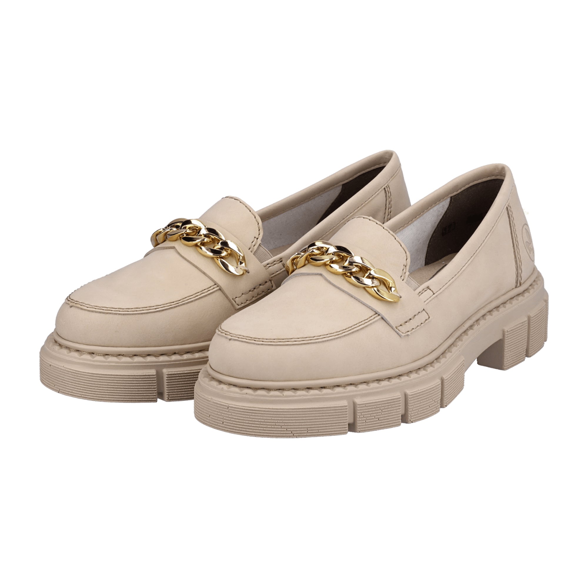 Rieker Beige Slip-On Loafers for Women Comfortable Lightweight Synthetic Shoes