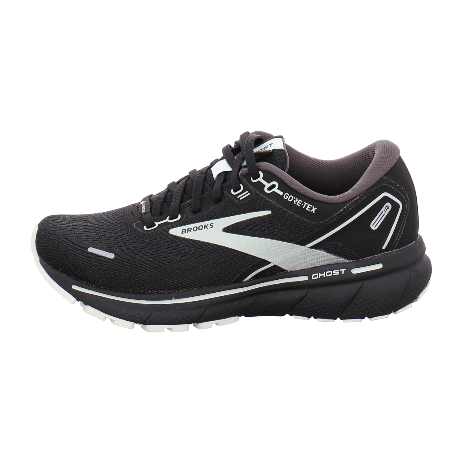 Brooks Ghost 14 GTX Women's Running Shoes Lacing Gore-Tex Black Pea Green