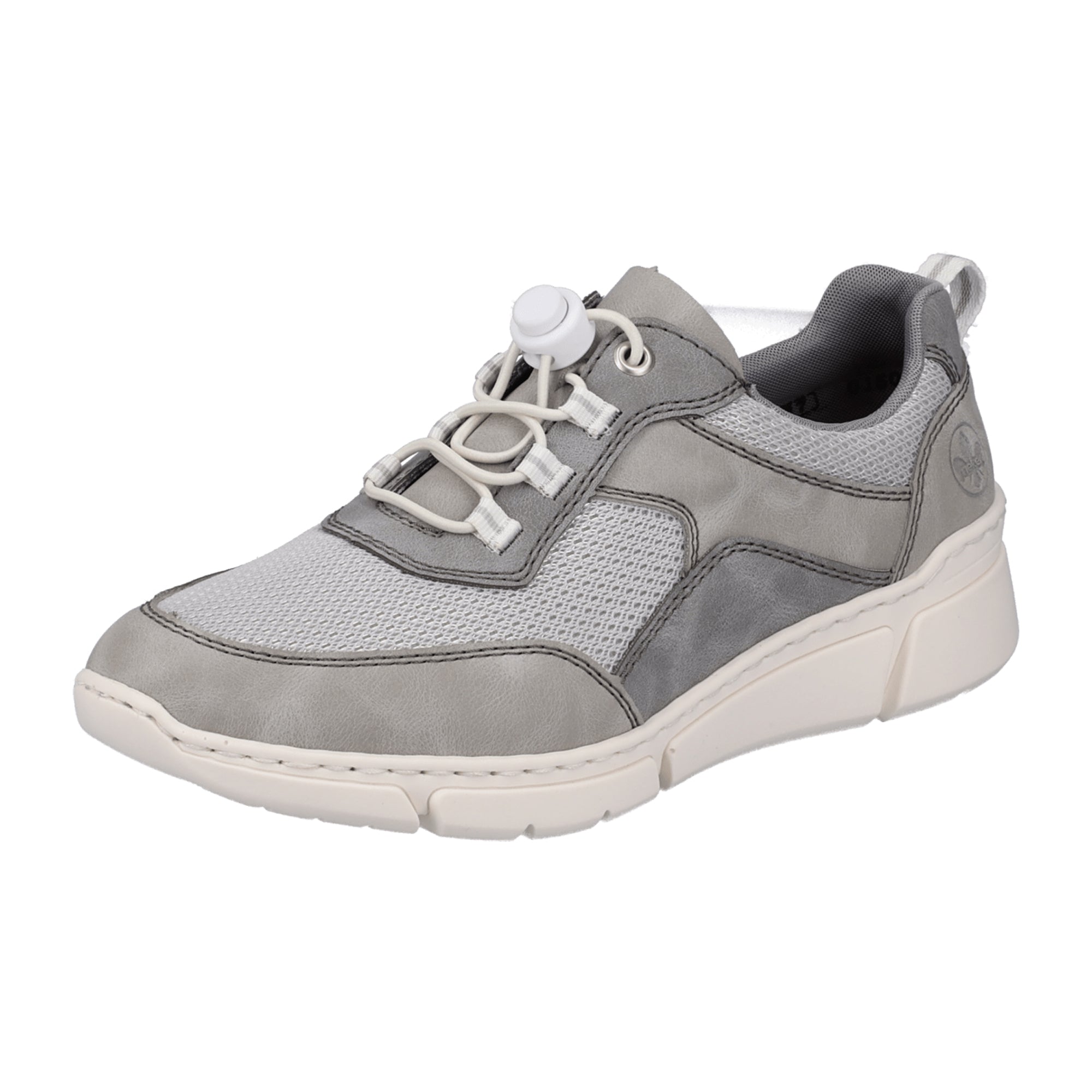 Rieker Comfortable Women's Gray Slip-On Shoes with Shock-Absorbing Sole