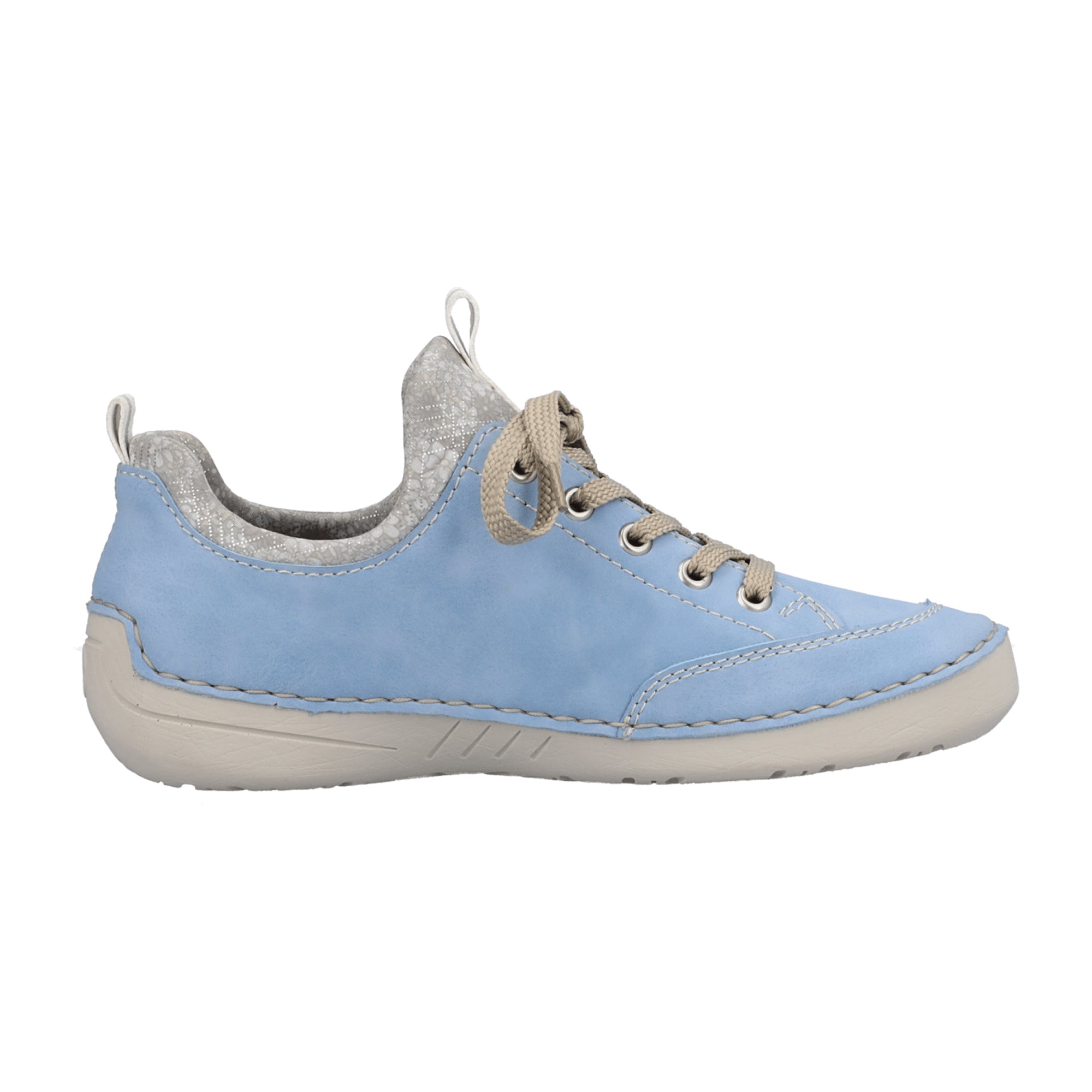 Rieker Women's Blue Slip-On Shoes with Elastic Inserts and Cushioned Sole