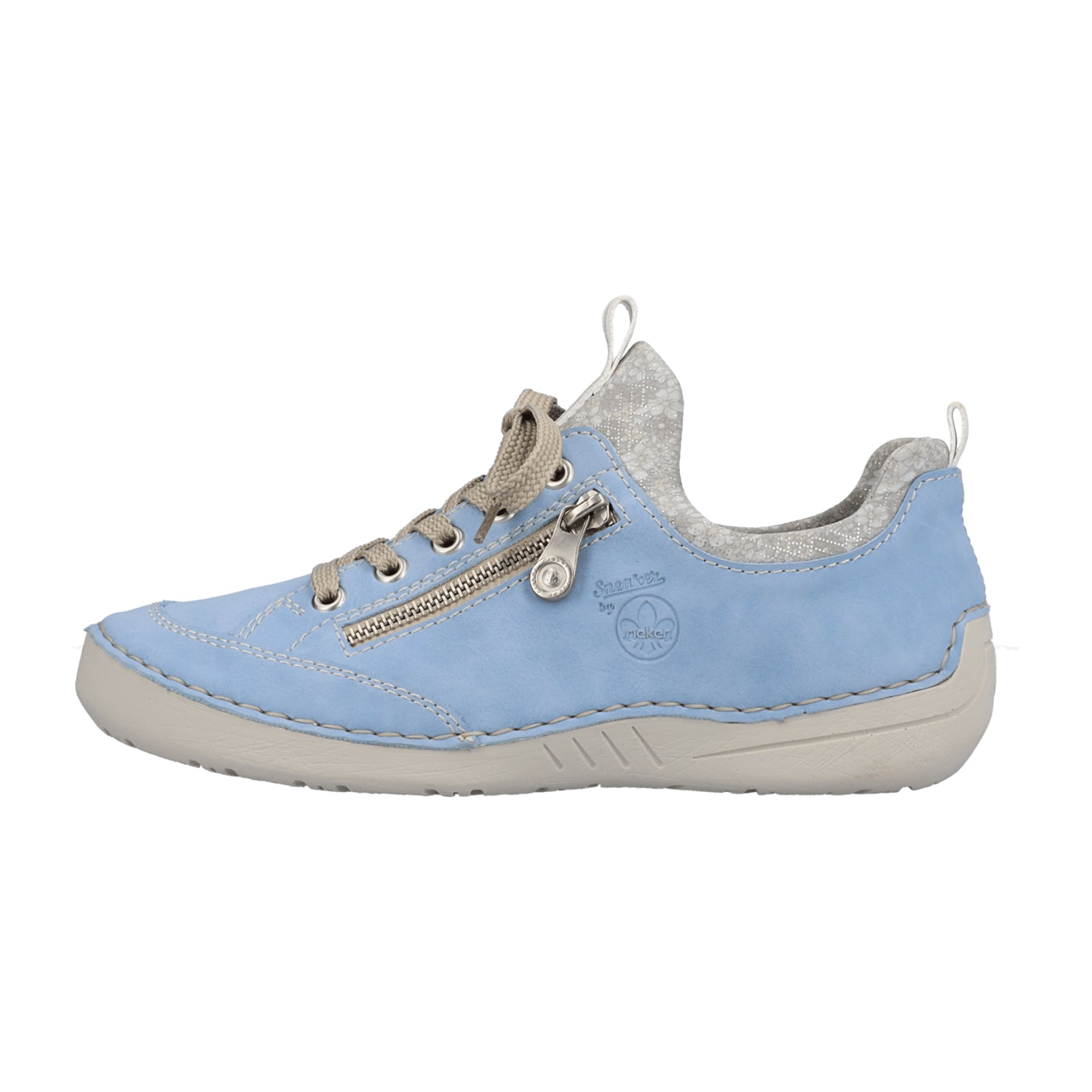 Rieker Women's Blue Slip-On Shoes with Elastic Inserts and Cushioned Sole