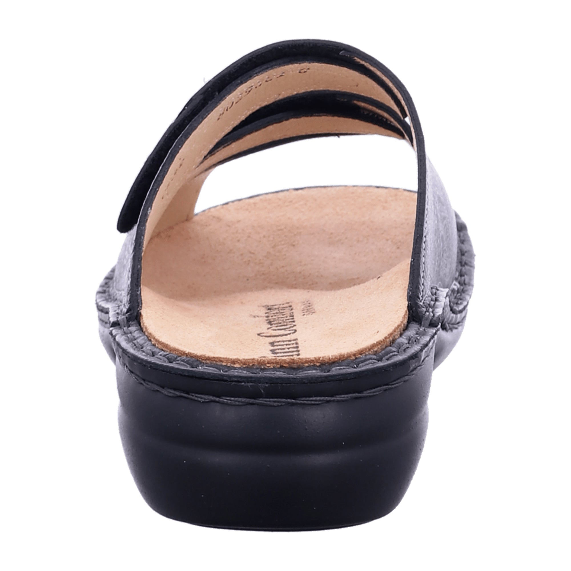 Finn Comfort Kos Women's Slide Sandals - Comfortable Black Leather Slides with Adjustable Straps and Soft Footbed