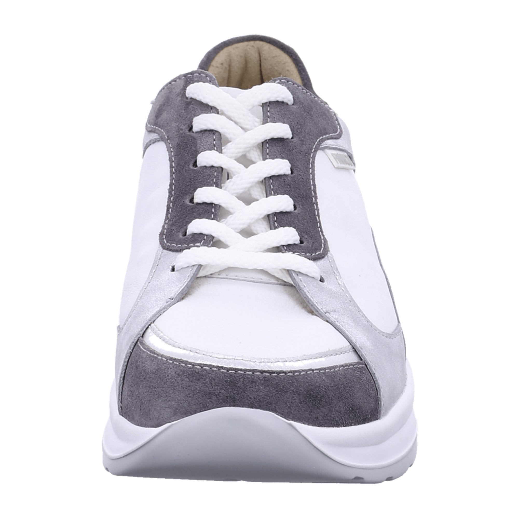 Finn Comfort Piccadilly Women's Comfort Sneakers White/Gray/Silver, Leather Lace-Up Designed for Optimal Fit