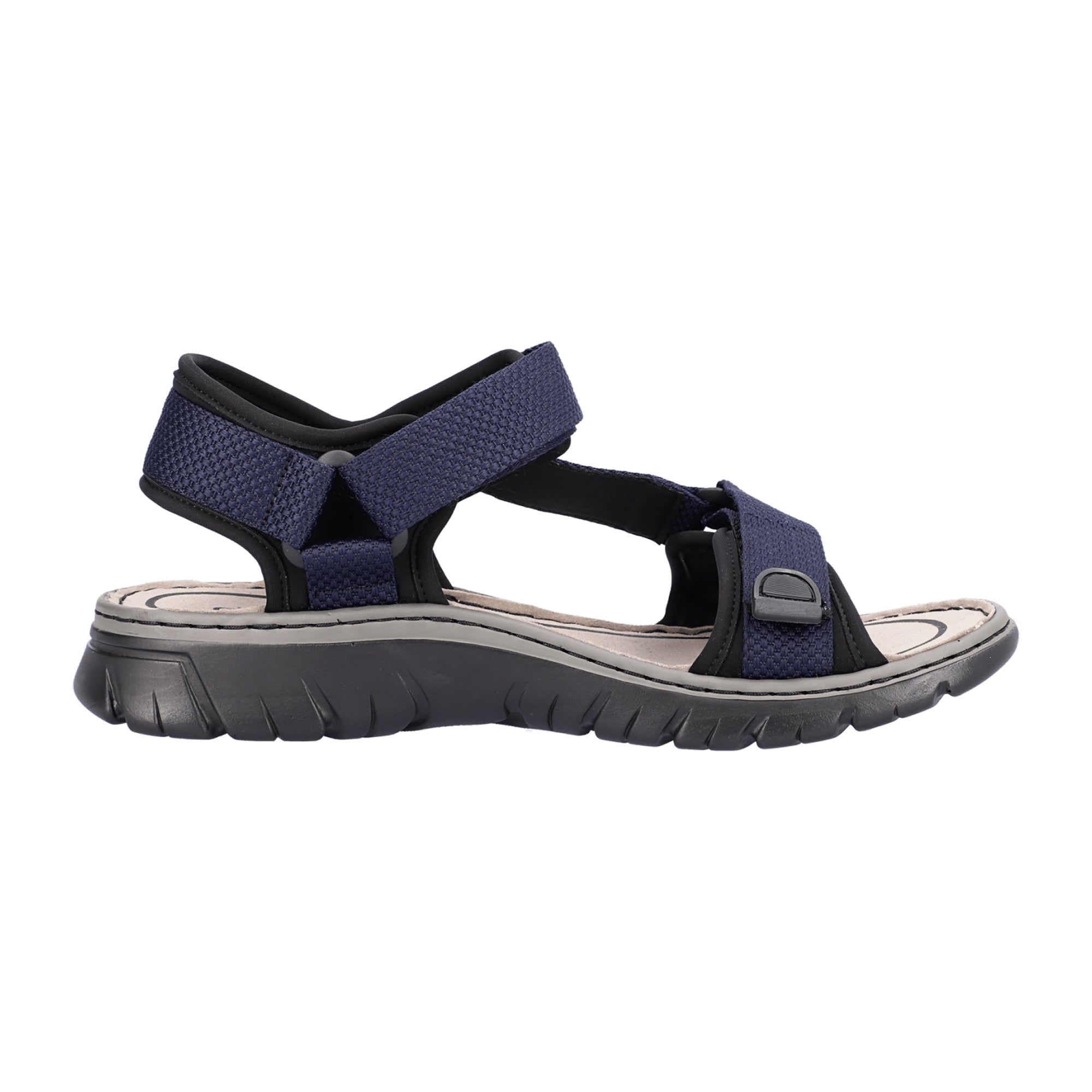 Rieker Men's Blue Trekking Sandals Lightweight Shock Absorbing Velcro Closure