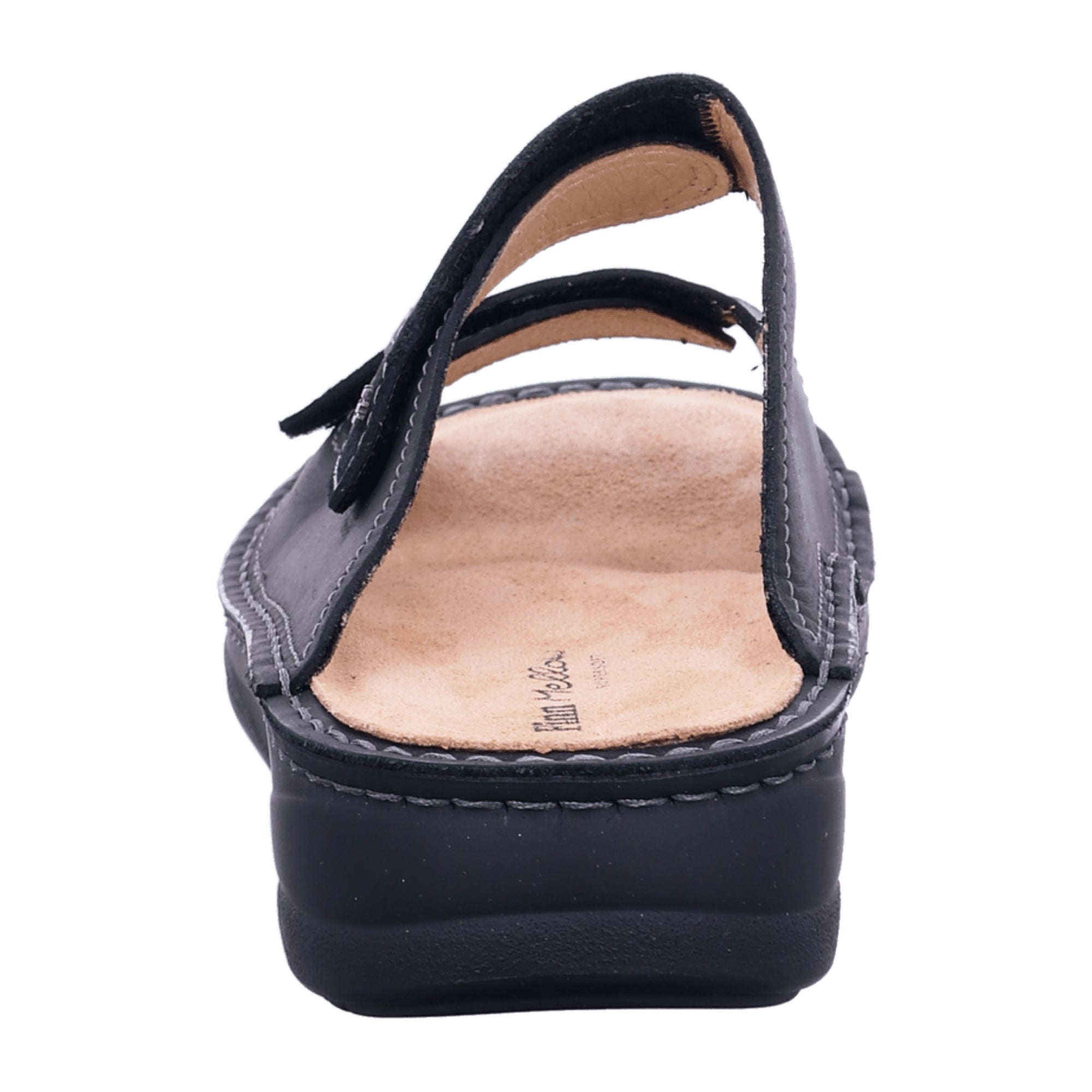 Finn Comfort Psara Men's Slides - Comfortable Black Leather Sandals with Soft Footbed