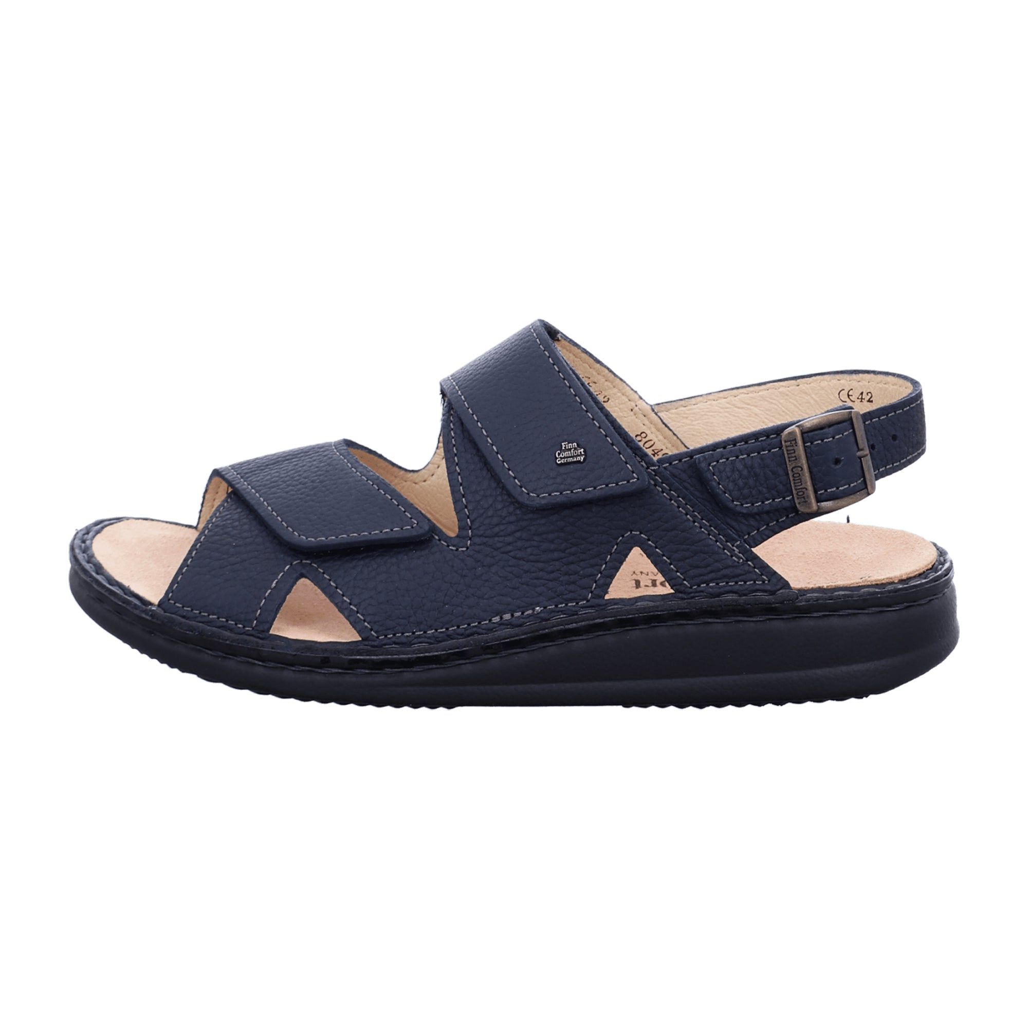 Finn Comfort Toro-Soft Men's Sandals - Night Blue Comfortable Leather Sandals with Adjustable Straps