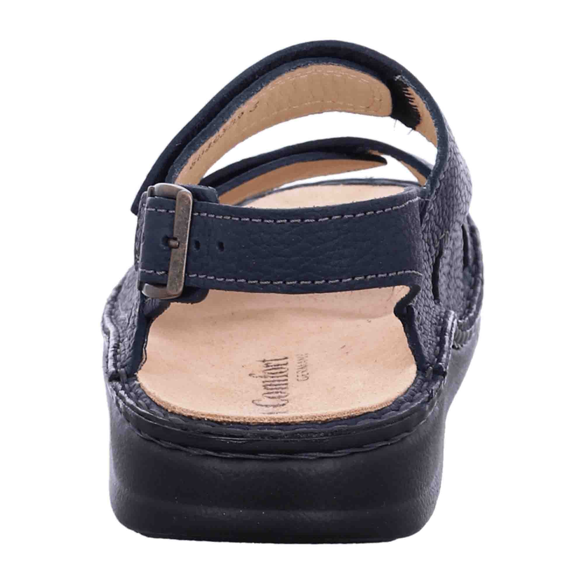 Finn Comfort Toro-Soft Men's Sandals - Night Blue Comfortable Leather Sandals with Adjustable Straps