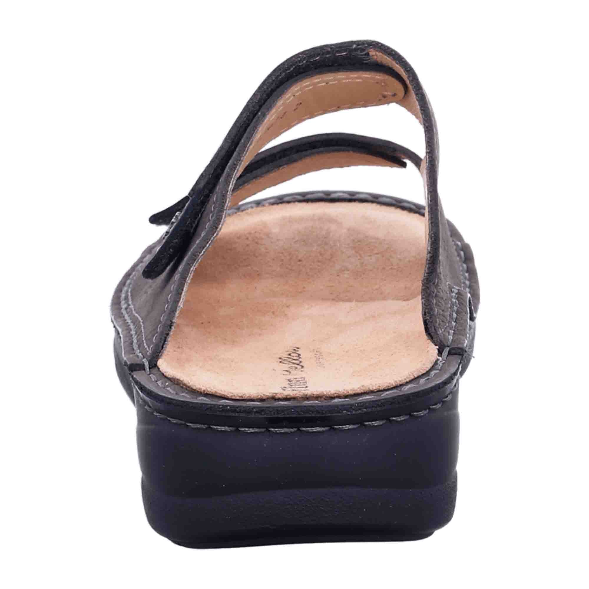 Finn Comfort Psara Men's Slides - Grey/Black Comfort Leather Sandals