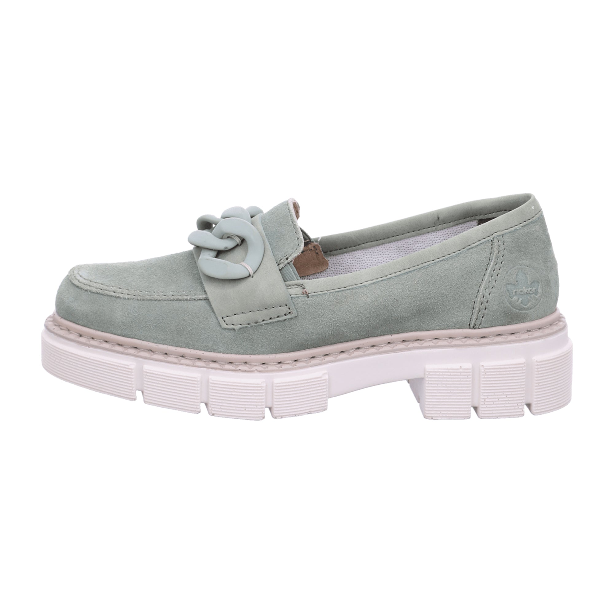 Rieker Women's Green Slip-On Loafers with Comfort Sole and Soft Insole