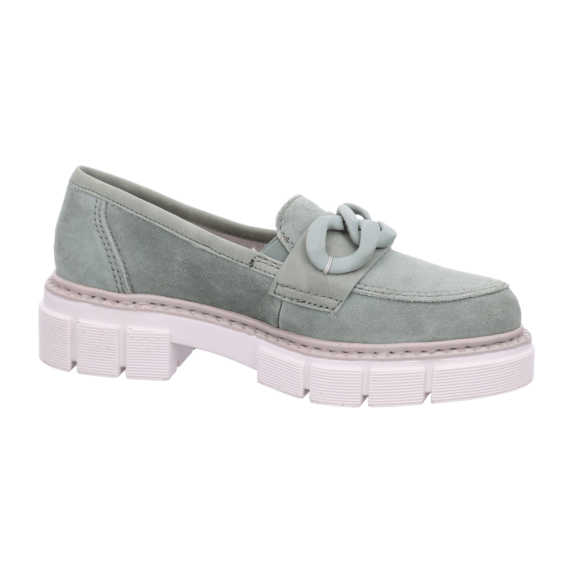 Rieker Women's Green Slip-On Loafers with Comfort Sole and Soft Insole