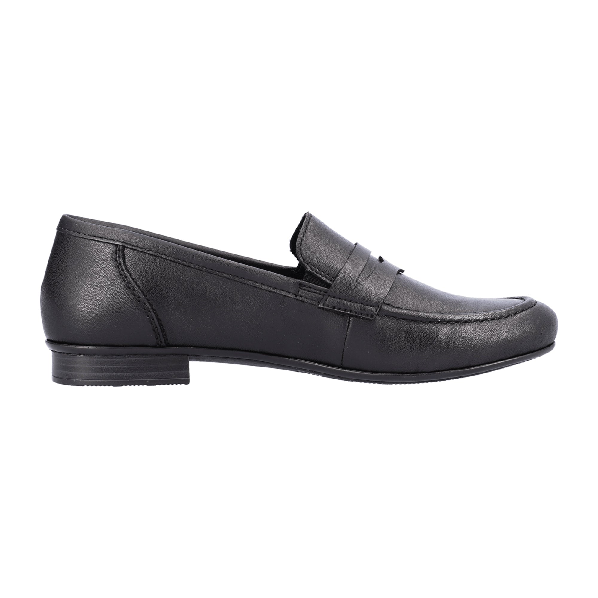 Rieker Black Leather Slip-On Loafers for Women Comfortable Lightweight Shoes