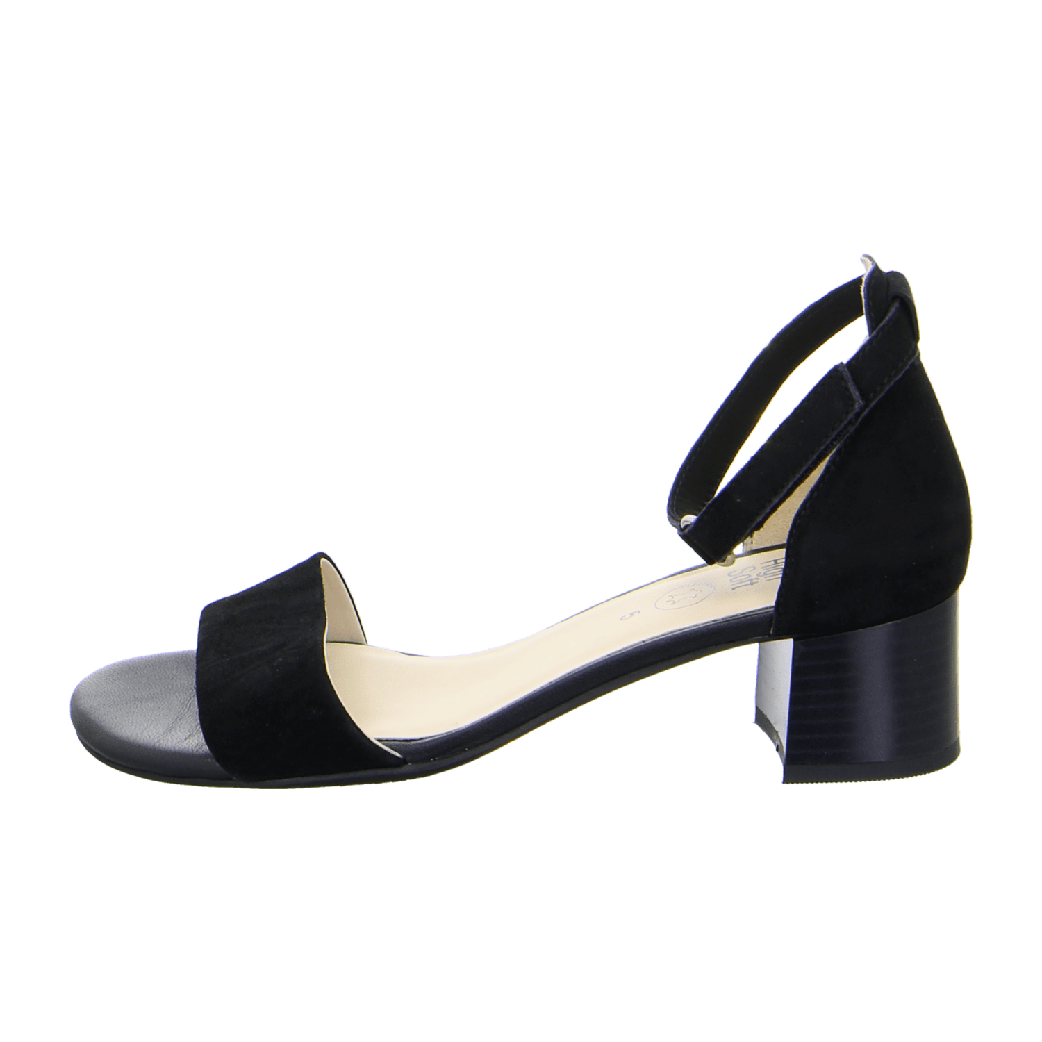 ARA PRATO Women's Suede Sandals with Ankle Strap and Buckle Closure in Black