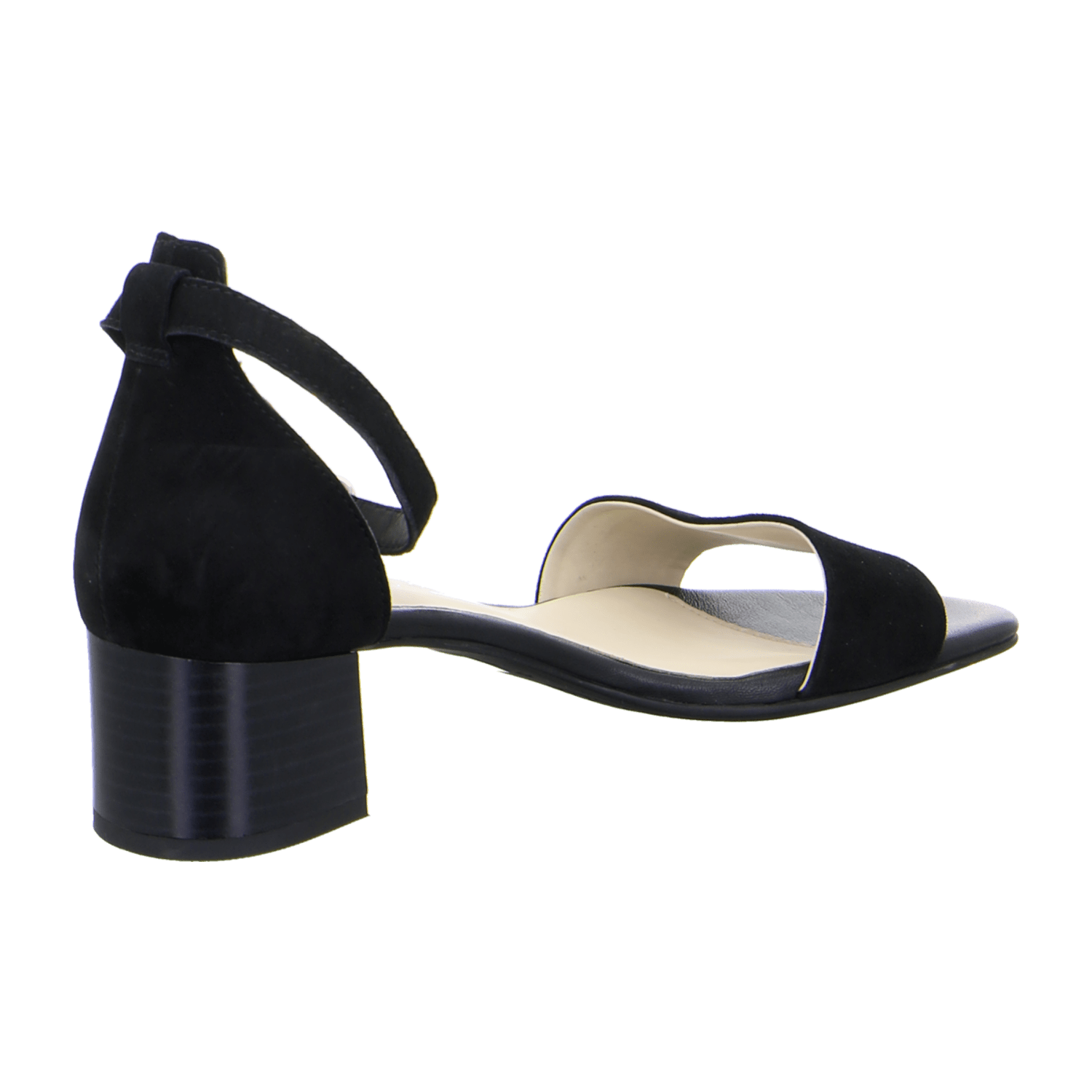 ARA PRATO Women's Suede Sandals with Ankle Strap and Buckle Closure in Black