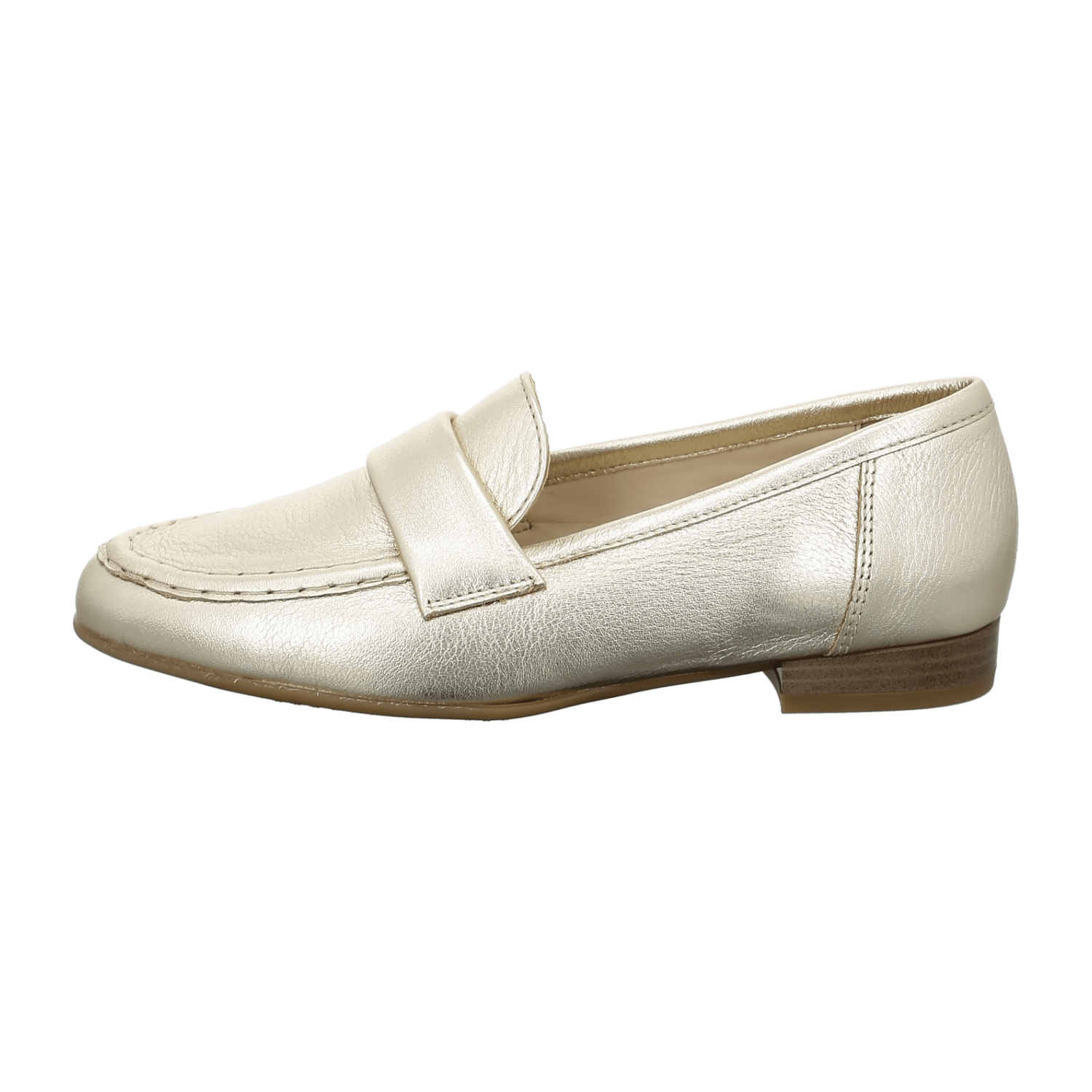 ARA Kent Slipper Loafers for Women in Beige Smooth Leather with Round Toe and Leather Lining