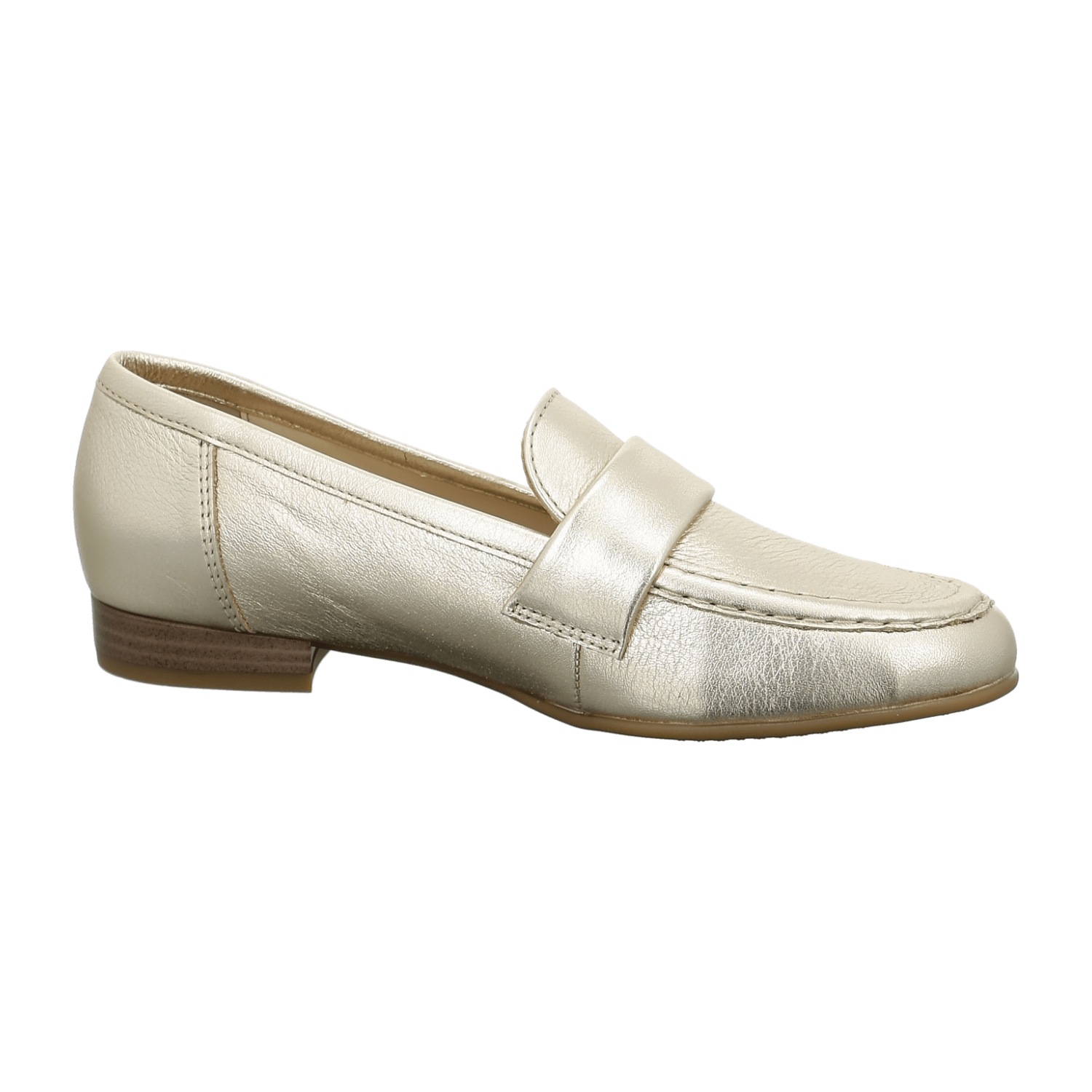 ARA Kent Slipper Loafers for Women in Beige Smooth Leather with Round Toe and Leather Lining