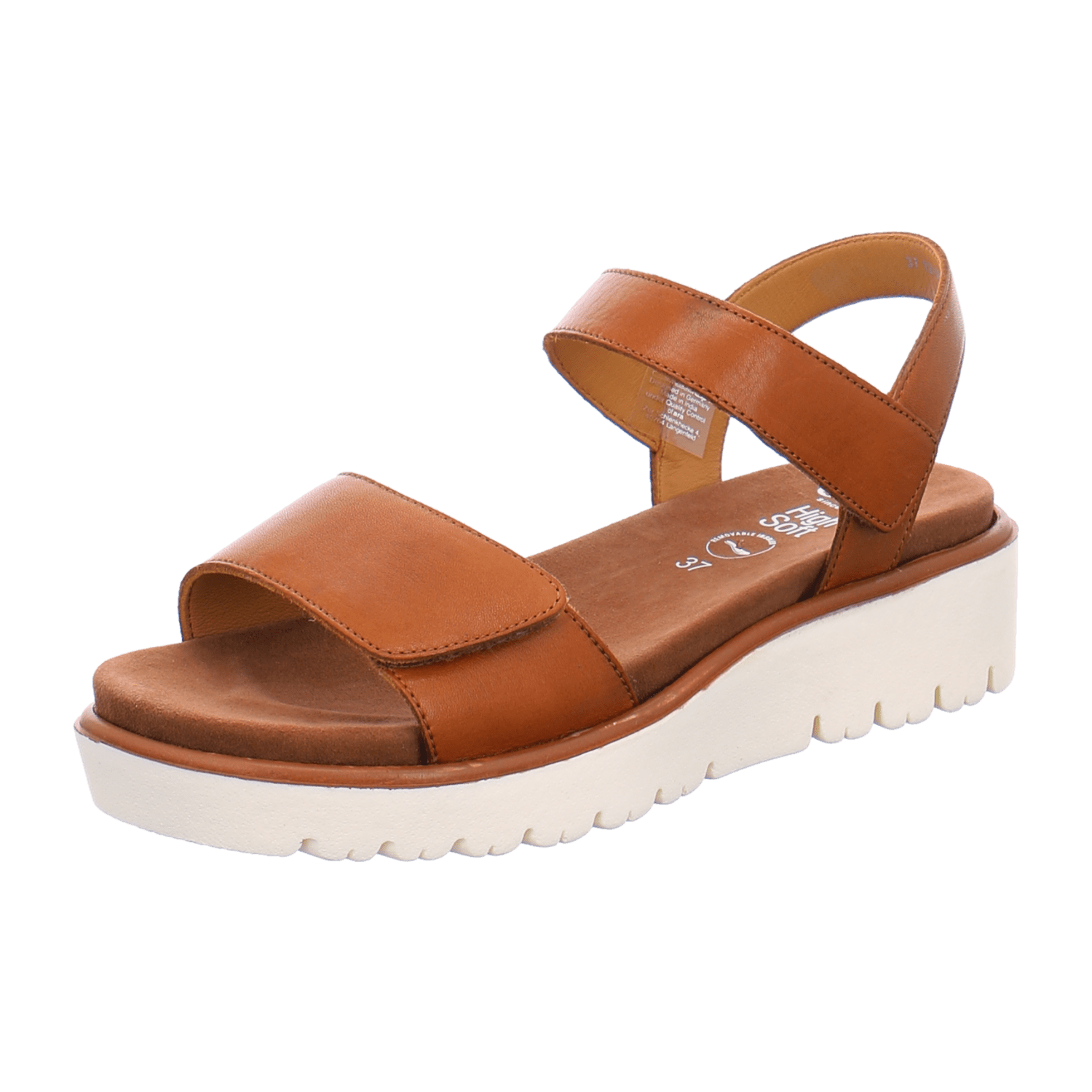 ARA BILBAO Women's Ankle Strap Sandals in Brown Smooth Leather with Hook-and-Loop Closure, Round Toe - Bartel-Shop