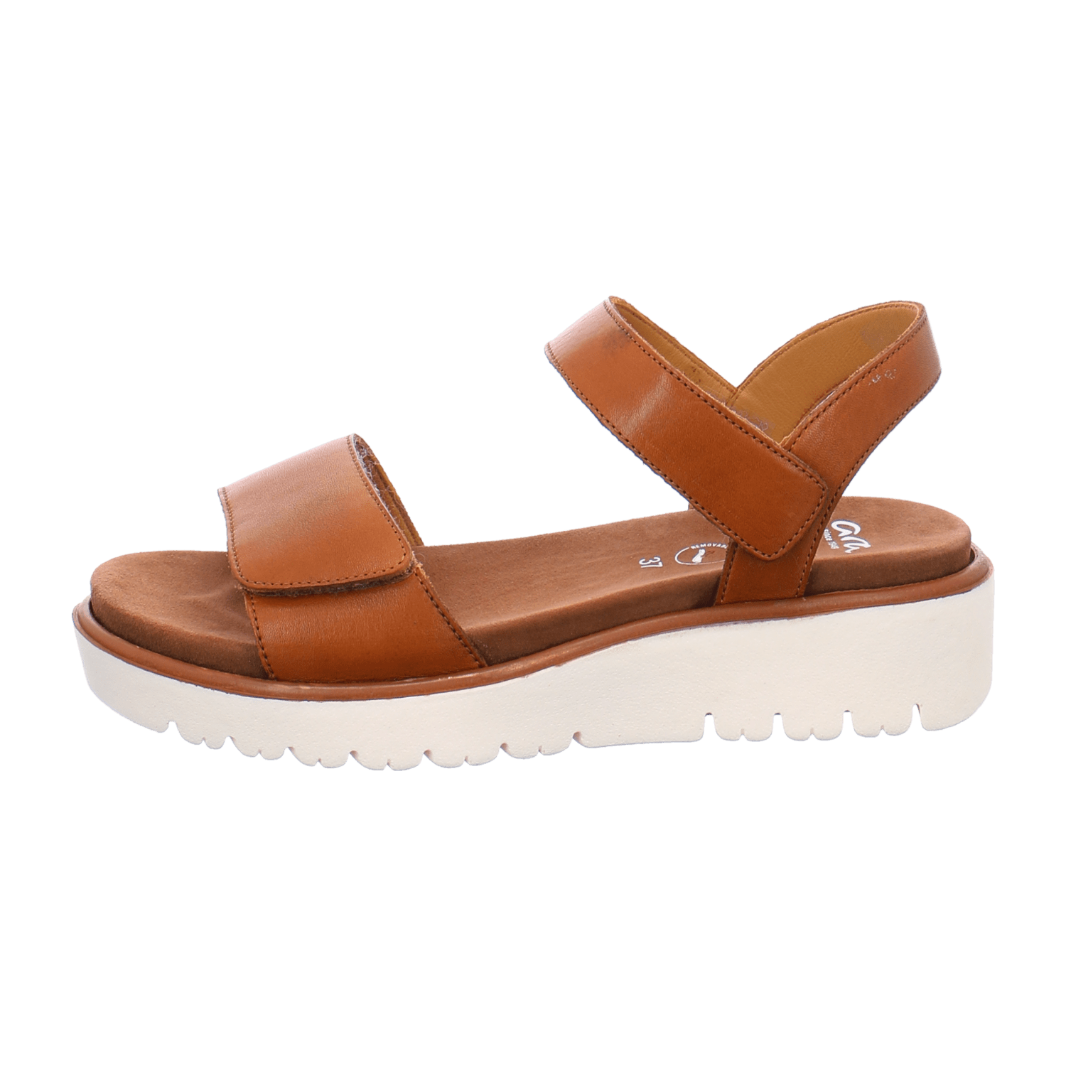 ARA BILBAO Women's Ankle Strap Sandals in Brown Smooth Leather with Hook-and-Loop Closure, Round Toe - Bartel-Shop