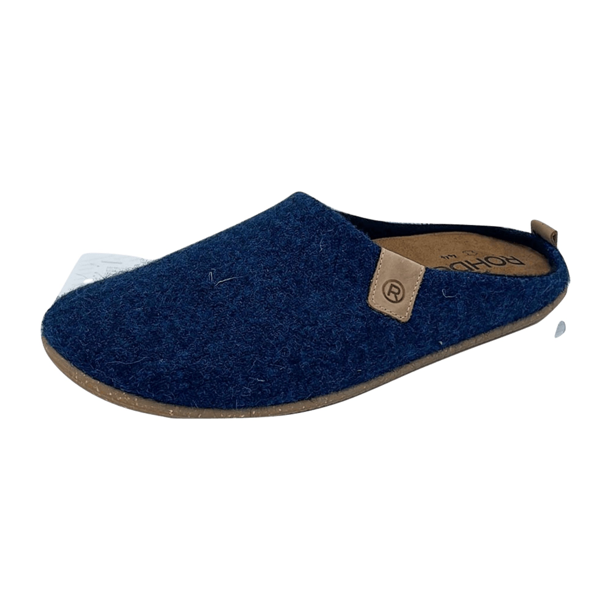 Rohde Rivoli 6925-56 Ocean Blue Harris Tweed Men's Slippers Removable Insole