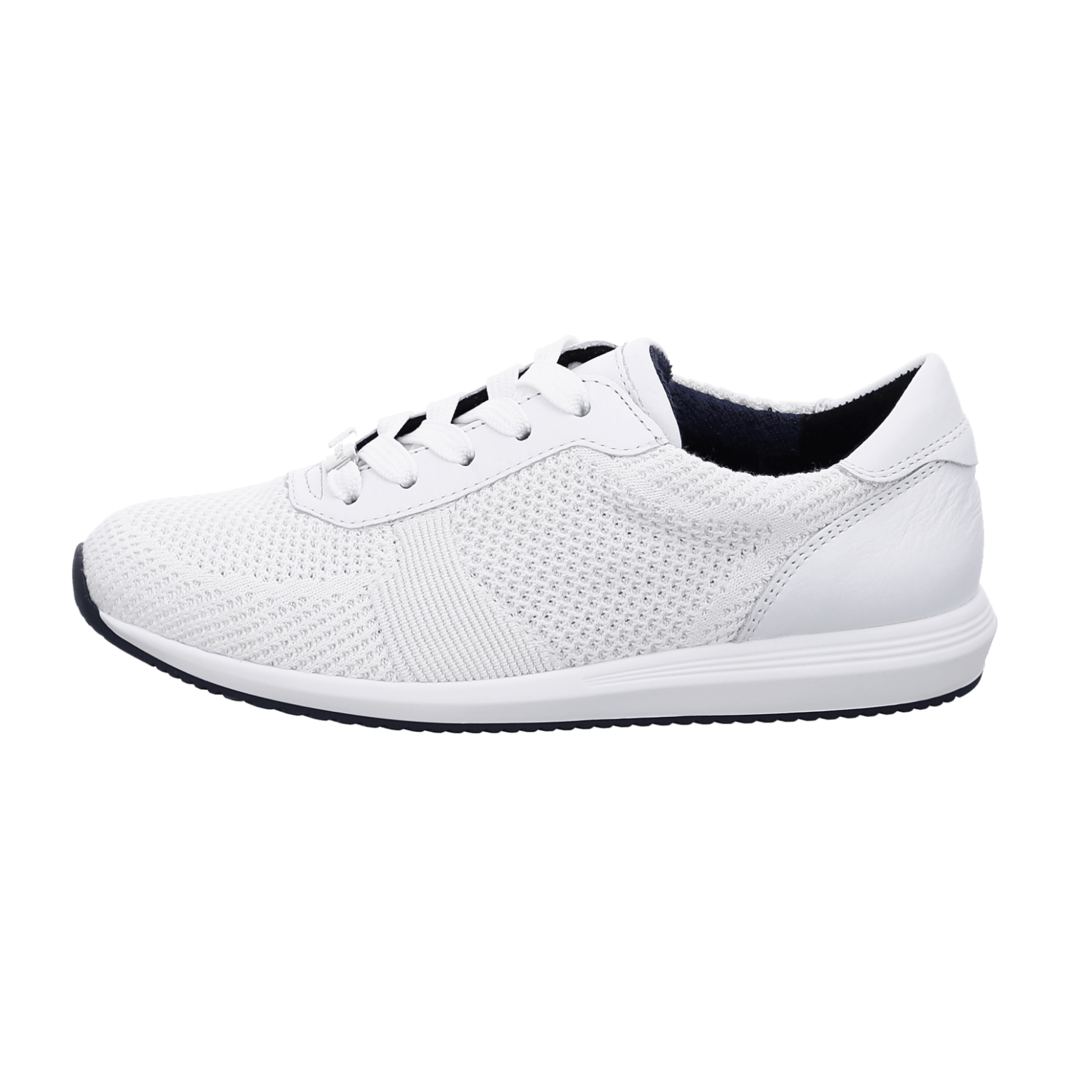 ARA LISBON Women's Sneakers in White Cotton with Lace-Up Closure and Round Toe