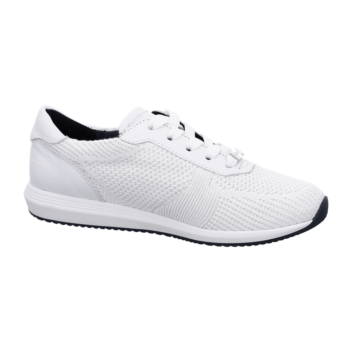 ARA LISBON Women's Sneakers in White Cotton with Lace-Up Closure and Round Toe