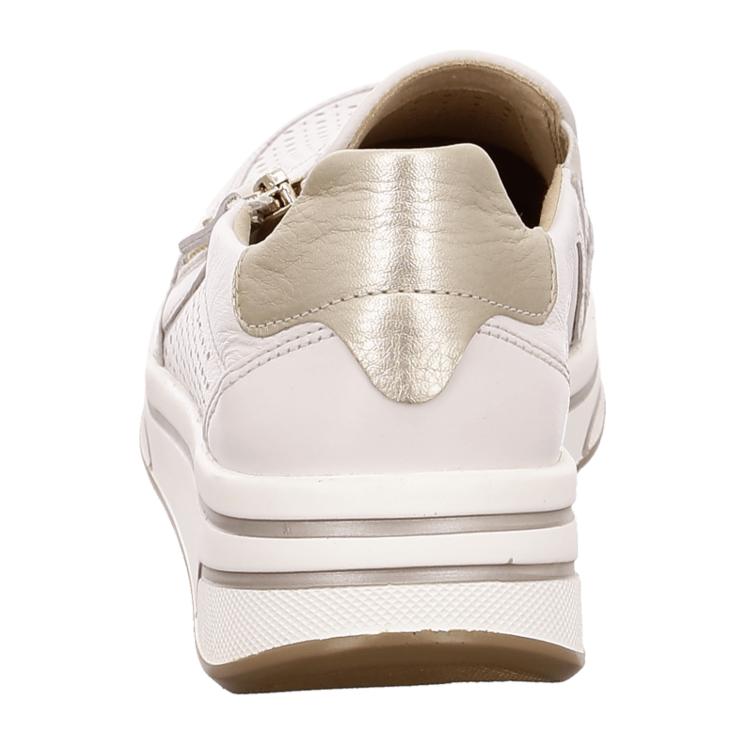 ARA SAPPORO Women's Leather Slip-On Loafers in White with Round Toe