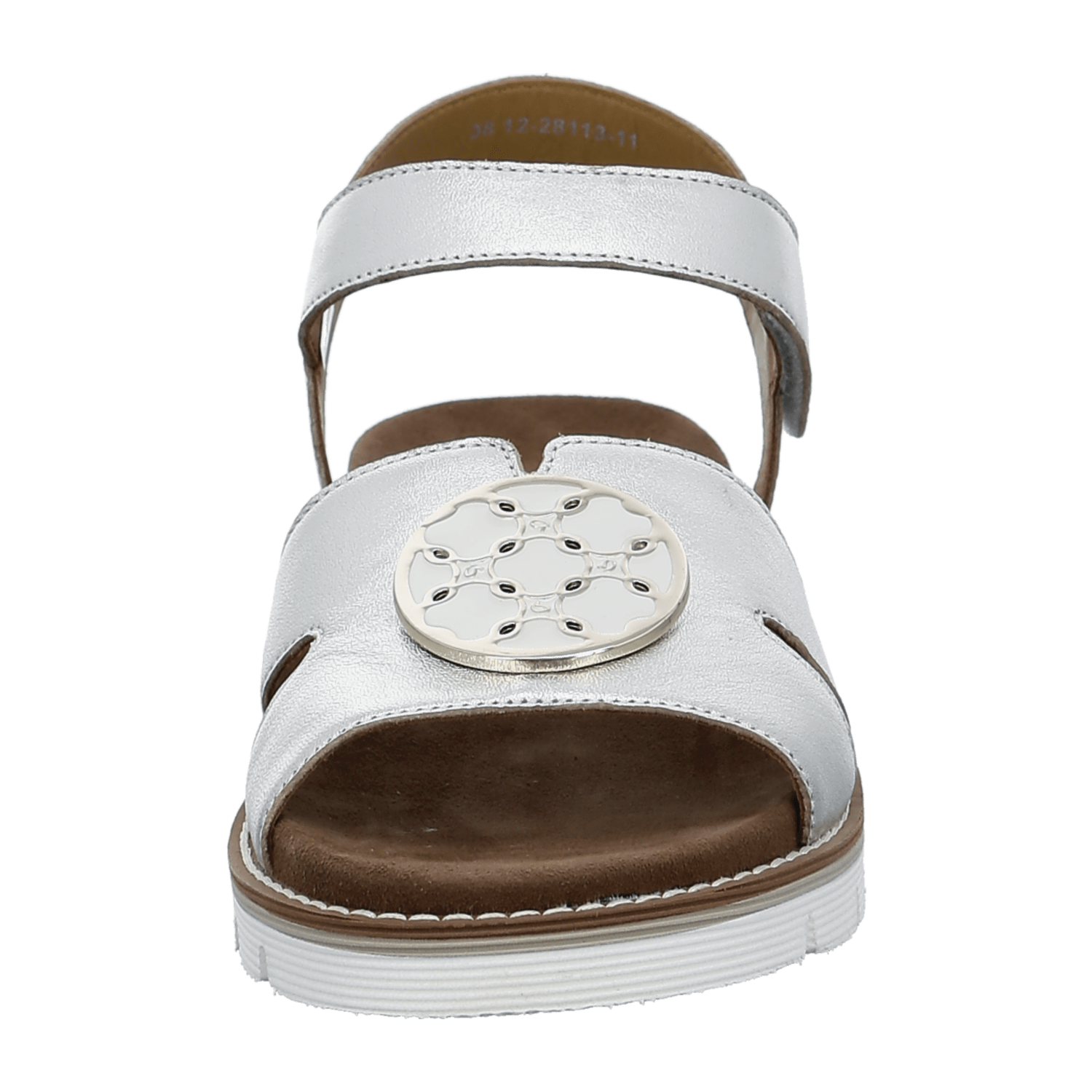 ARA KENT Women's Ankle Strap Sandals in Smooth White Leather with Hook-and-Loop Fastening