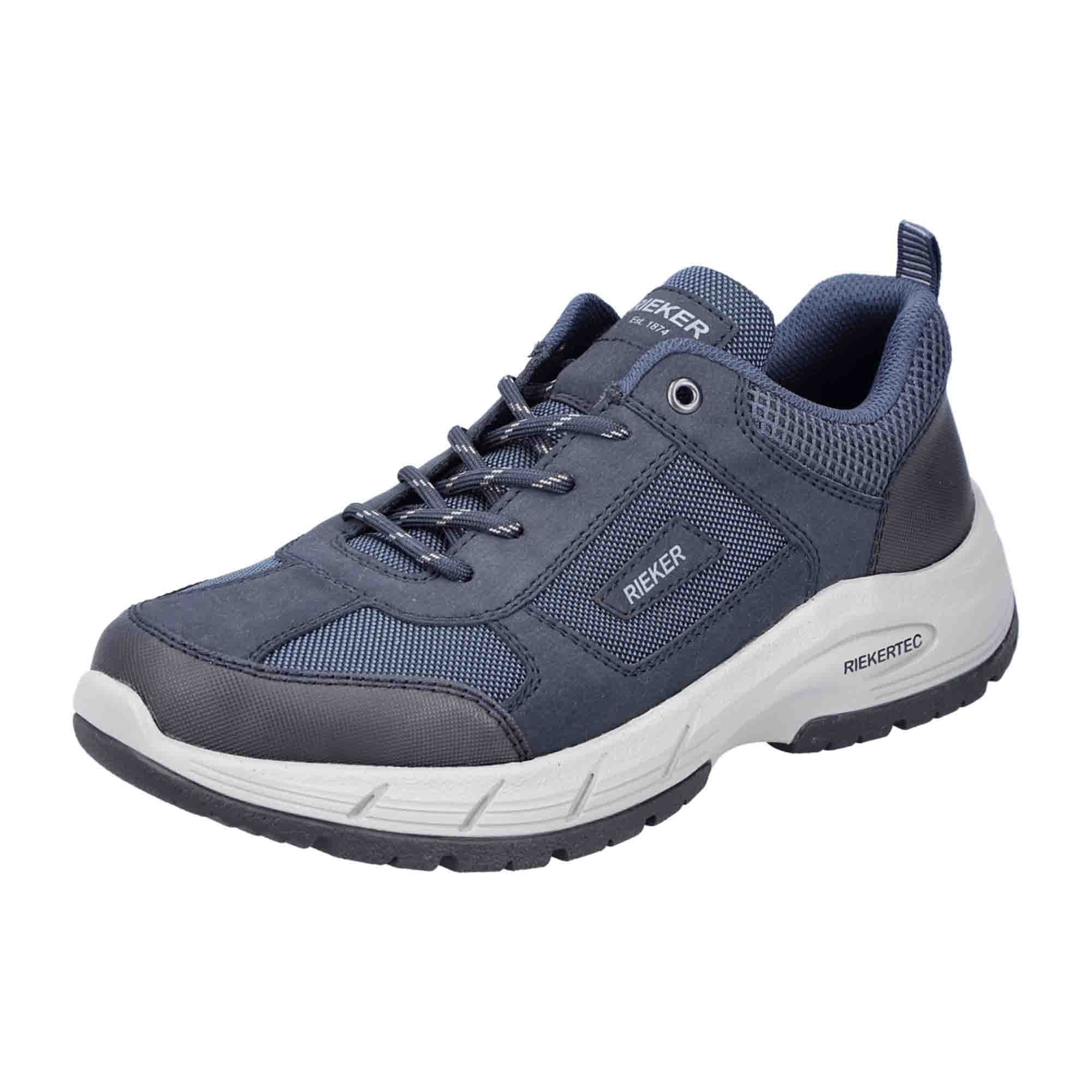 Rieker Men's Blue Lace-Up Shoes with Removable Insole and Flexible Sole
