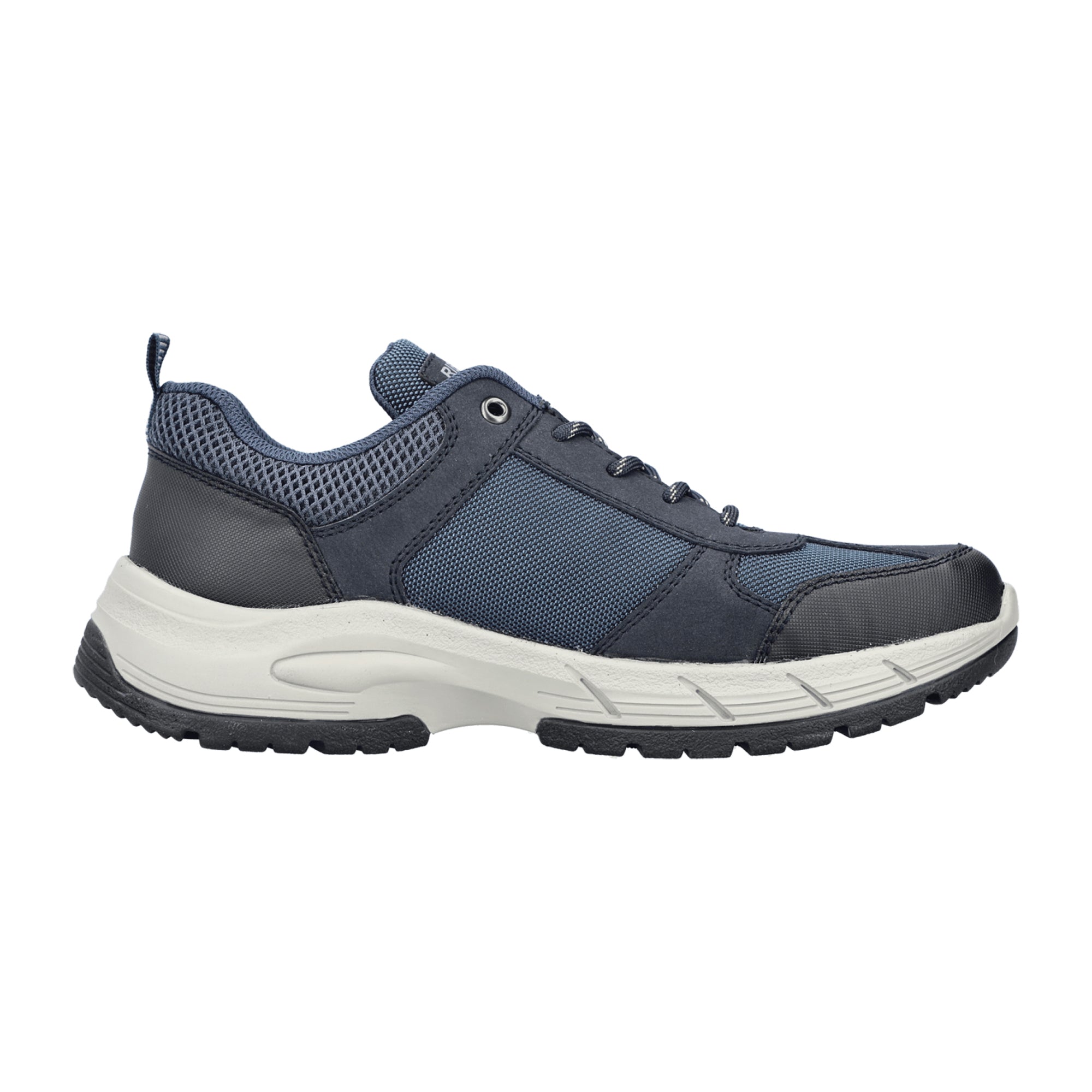 Rieker Men's Blue Lace-Up Shoes with Removable Insole and Flexible Sole