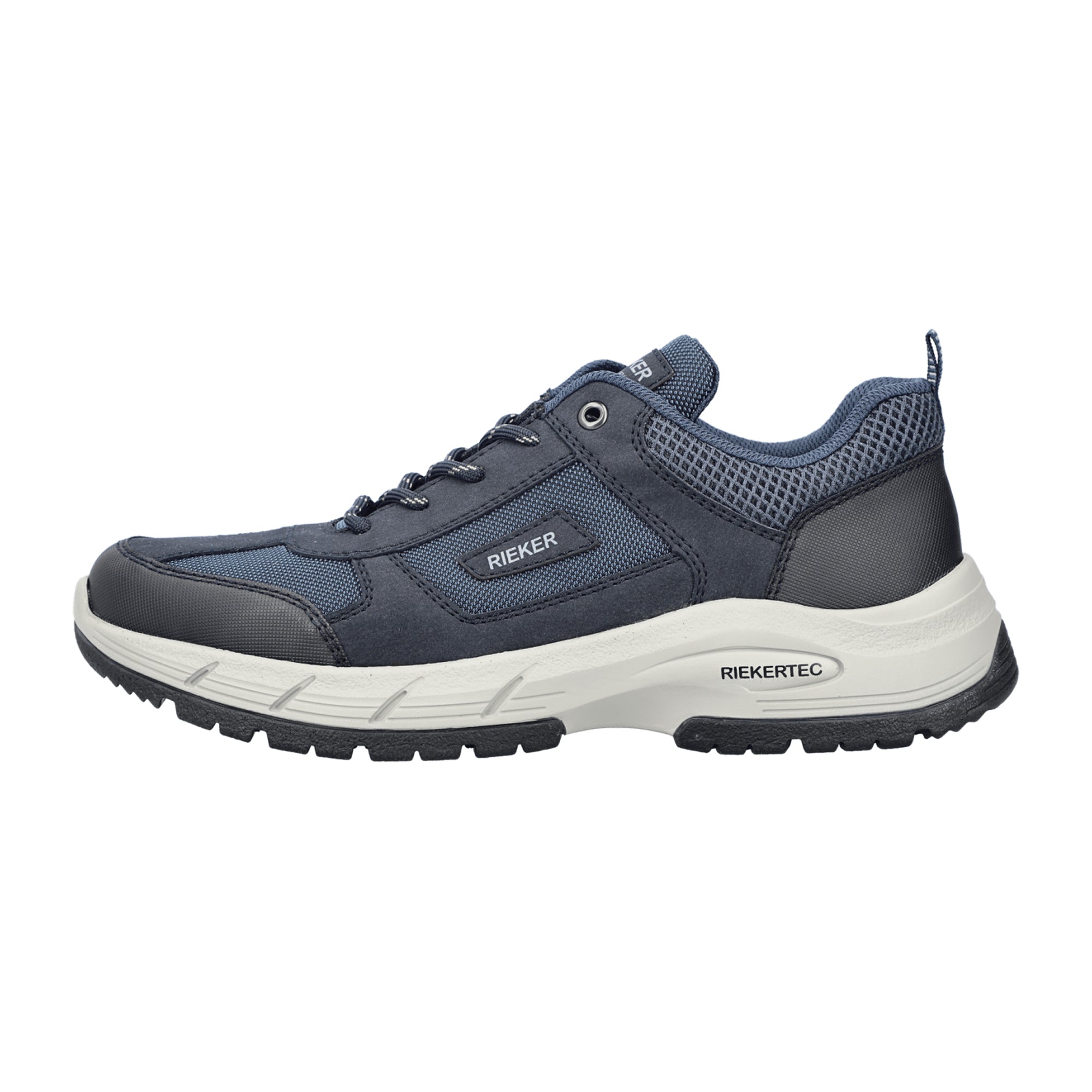 Rieker Men's Blue Lace-Up Shoes with Removable Insole and Flexible Sole