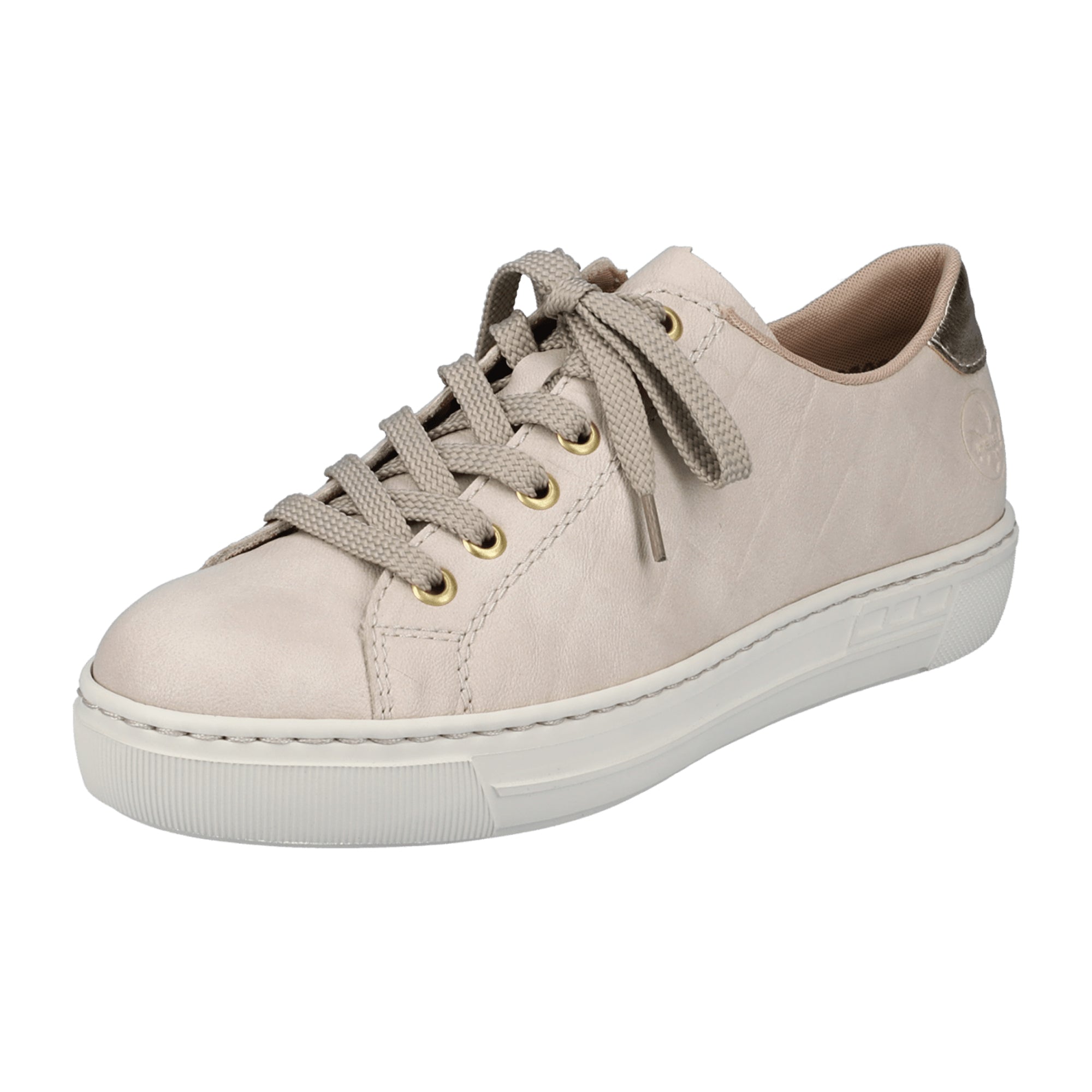 Rieker Beige Women's Sneakers Comfortable Lightweight Synthetic Leather Shoes